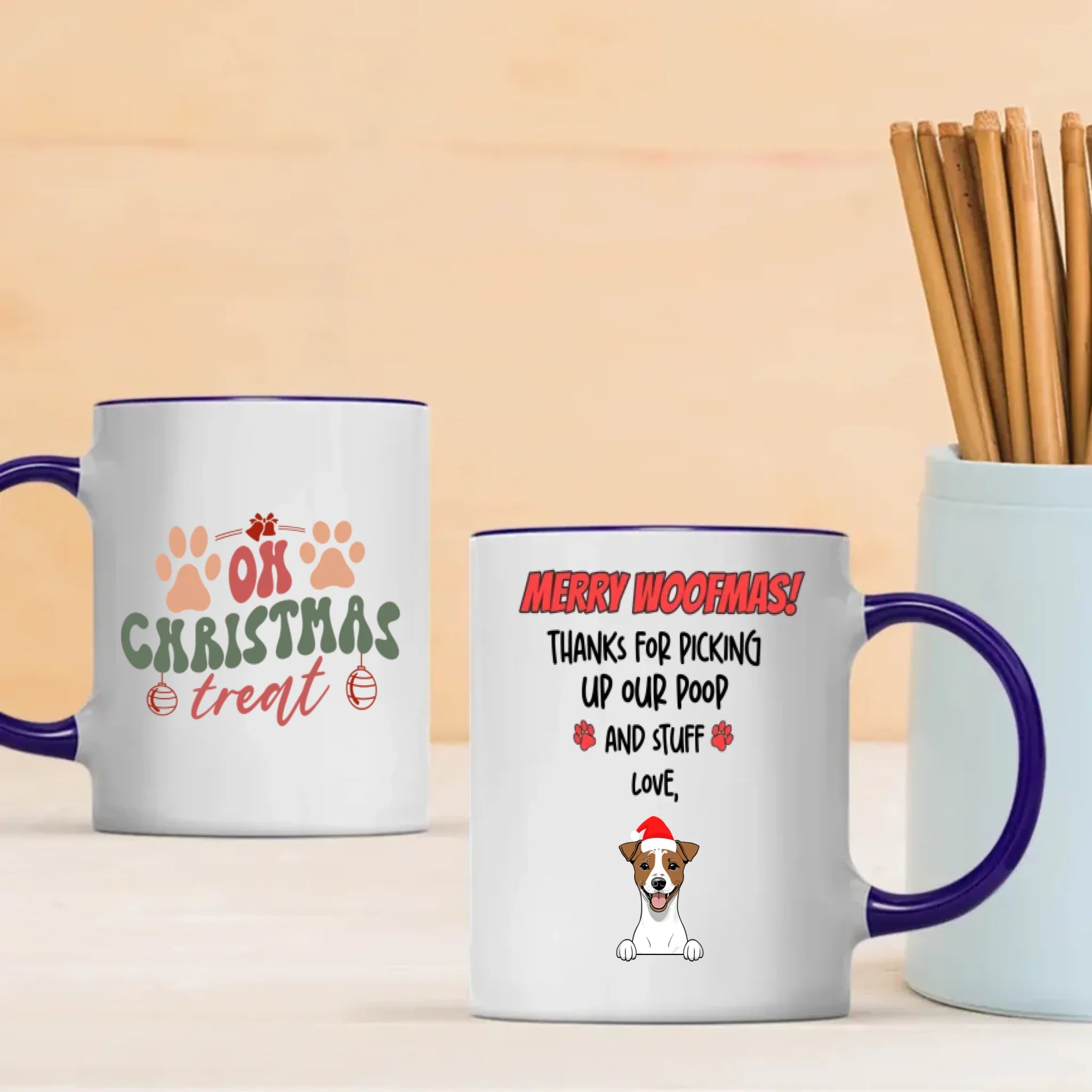 Merry Woofmas Personalized Dog Mug – Custom Christmas Gift for Dog Lovers – 89Prints