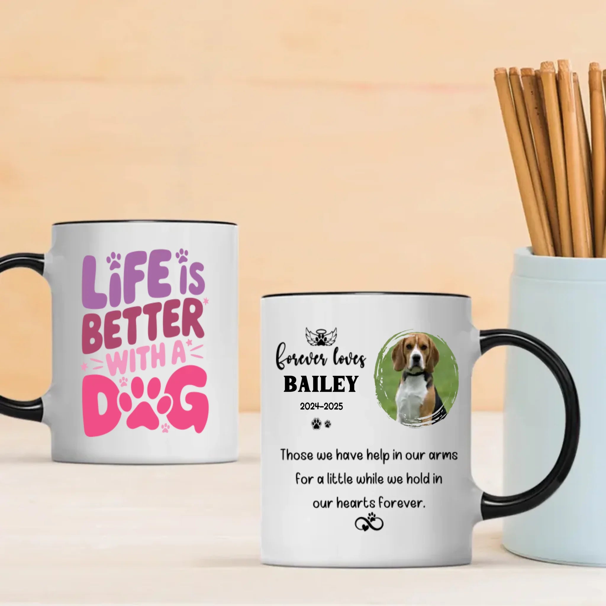 Personalized Dog Memorial Mug – “Forever Loves” Pet Tribute for Dog Moms – Custom Photo, Name & Years – 89Prints
