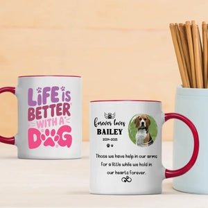 Personalized Dog Memorial Mug – “Forever Loves” Pet Tribute for Dog Moms – Custom Photo, Name & Years – 89Prints