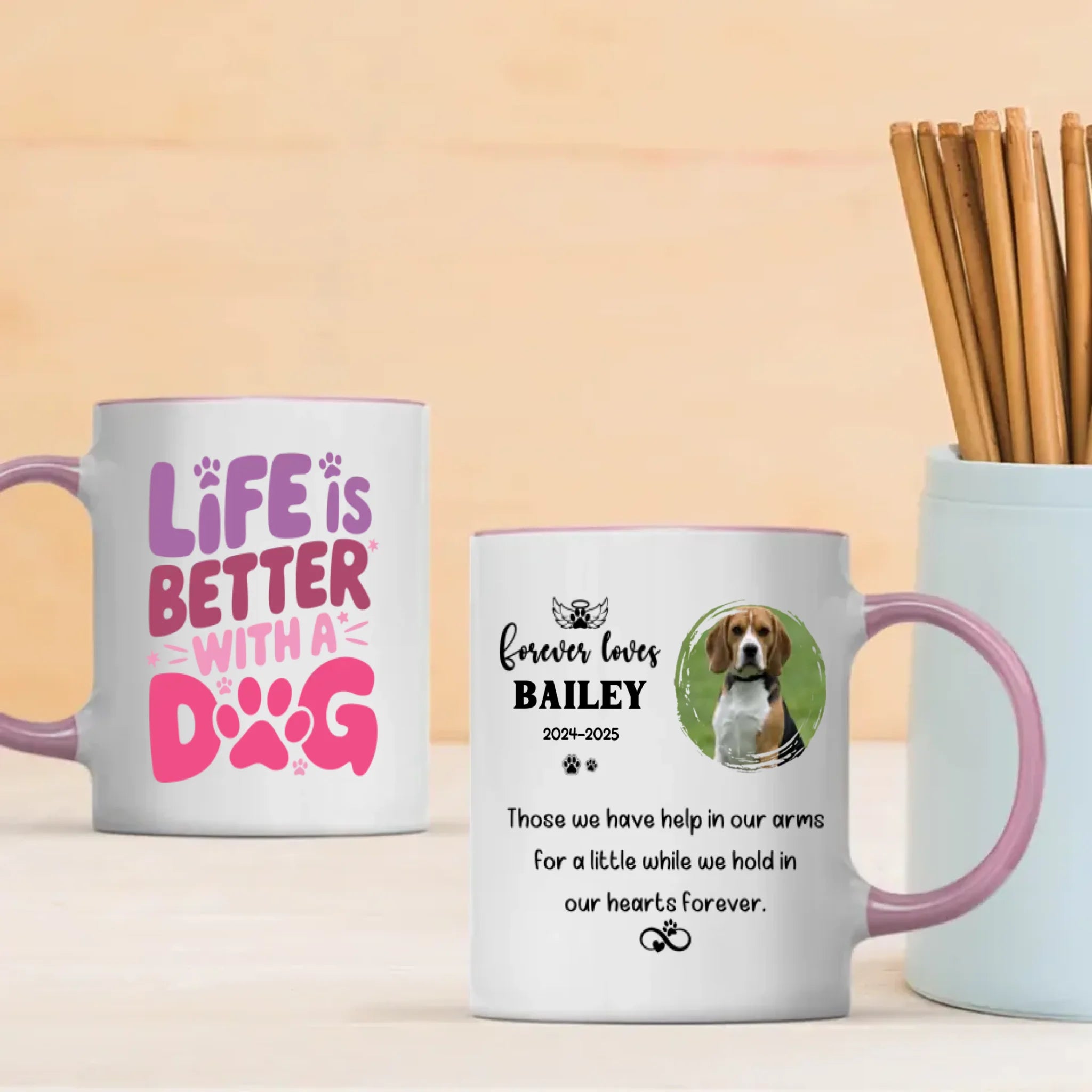 Personalized Dog Memorial Mug – “Forever Loves” Pet Tribute for Dog Moms – Custom Photo, Name & Years – 89Prints