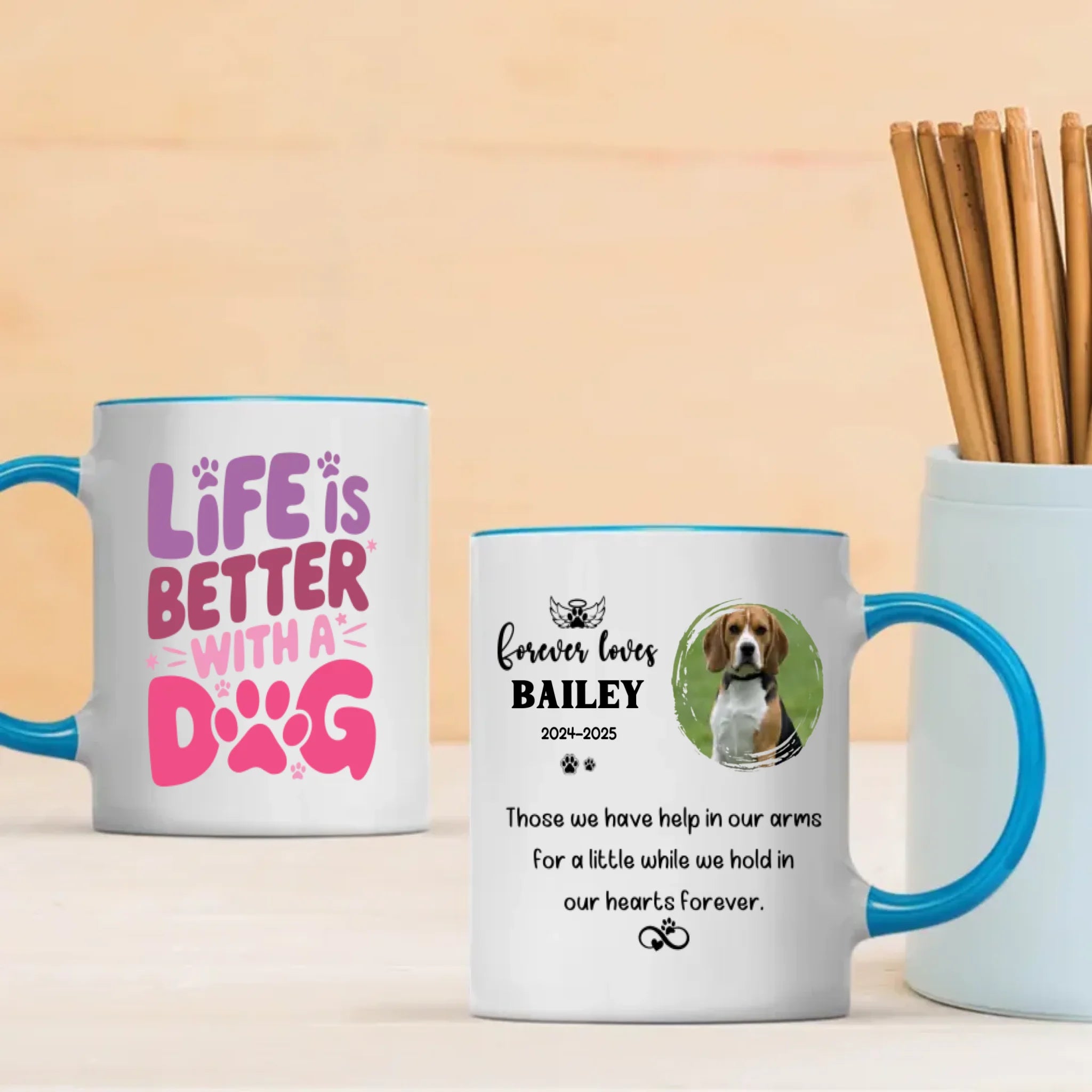 Personalized Dog Memorial Mug – “Forever Loves” Pet Tribute for Dog Moms – Custom Photo, Name & Years – 89Prints