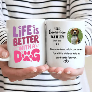 Personalized Dog Memorial Mug – “Forever Loves” Pet Tribute for Dog Moms – Custom Photo, Name & Years – 89Prints