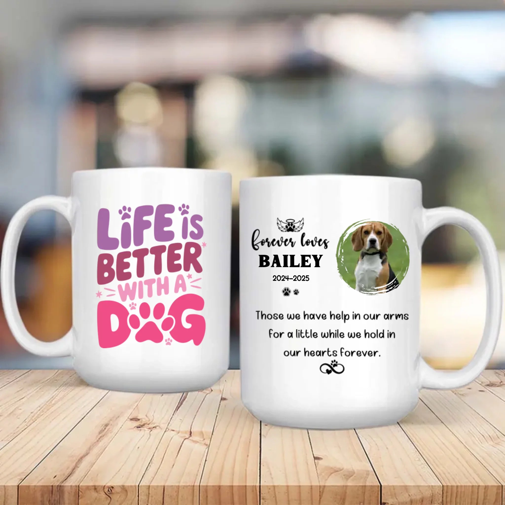 Personalized Dog Memorial Mug – “Forever Loves” Pet Tribute for Dog Moms – Custom Photo, Name & Years – 89Prints