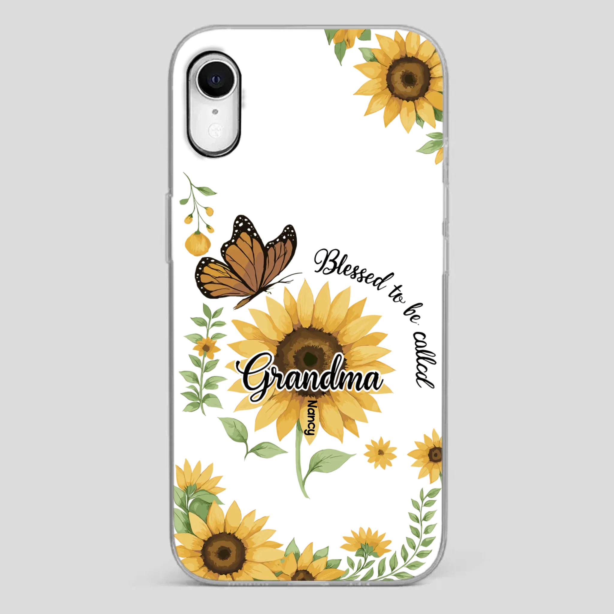 Sunflower Phone Case – Personalized Name Floral Design - 89Prints