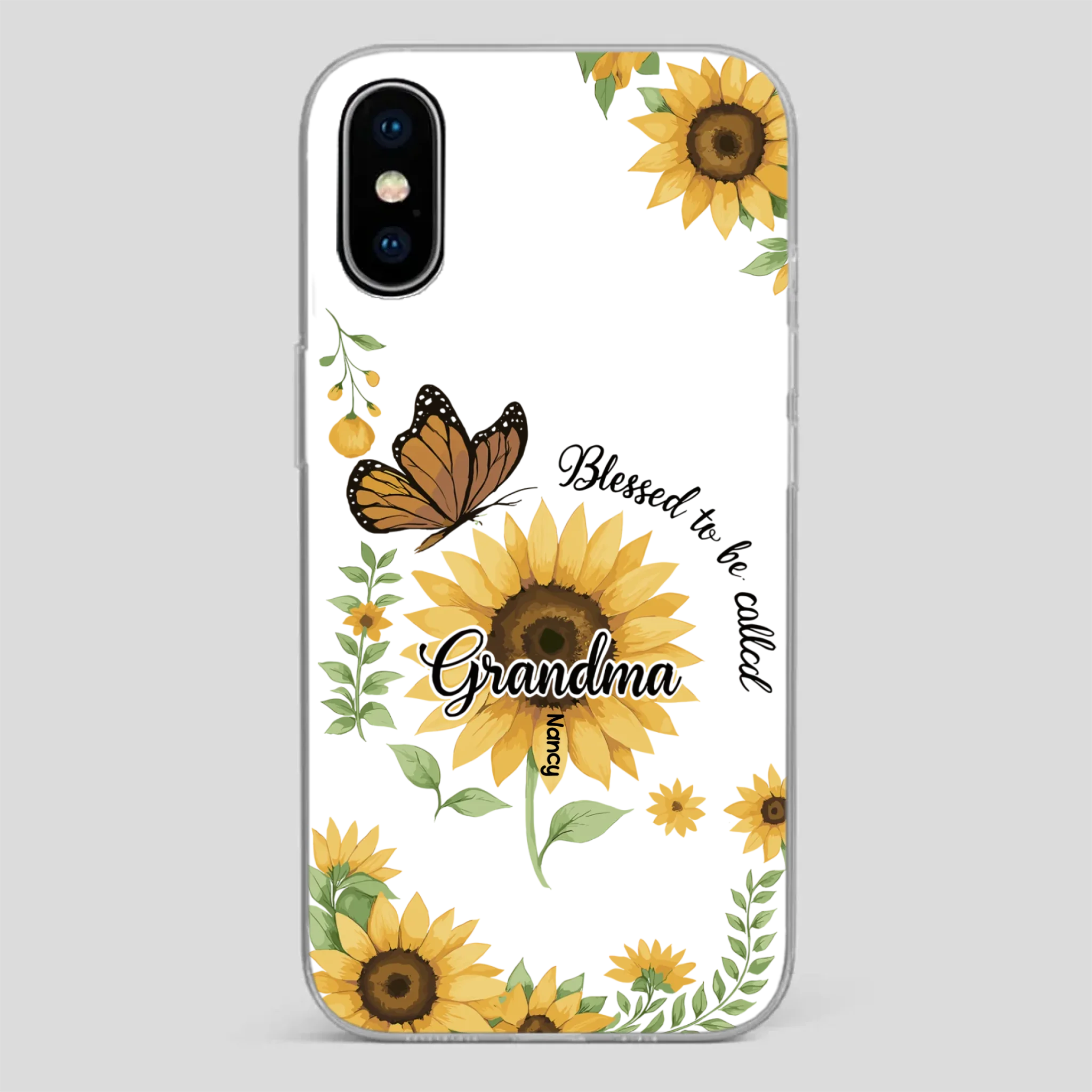 Sunflower Phone Case – Personalized Name Floral Design - 89Prints