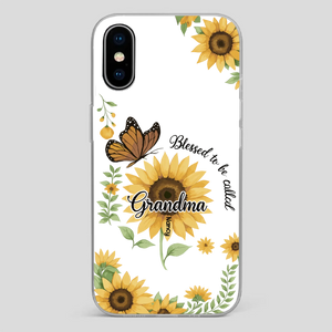 Sunflower Phone Case – Personalized Name Floral Design - 89Prints