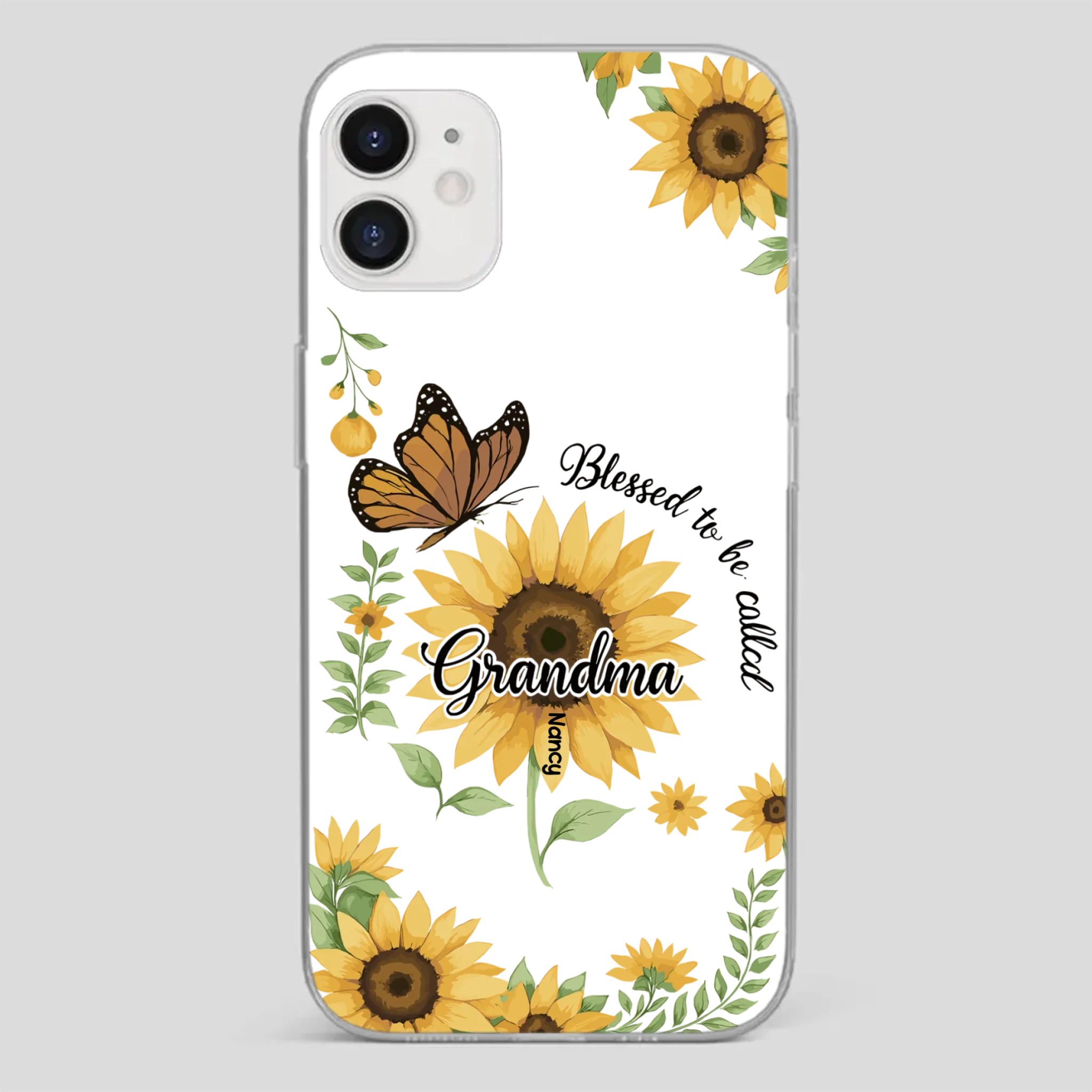 Sunflower Phone Case – Personalized Name Floral Design - 89Prints