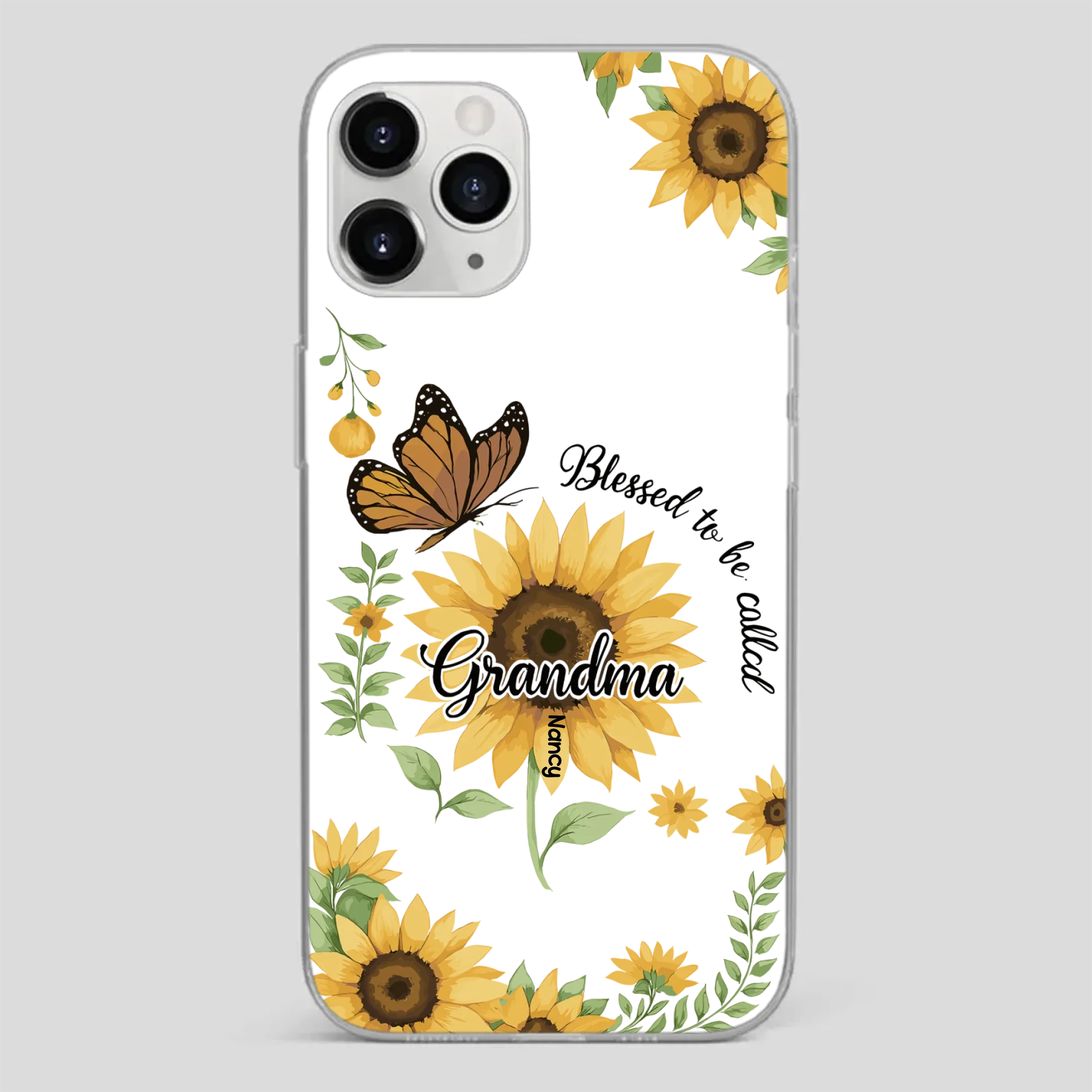 Sunflower Phone Case – Personalized Name Floral Design - 89Prints