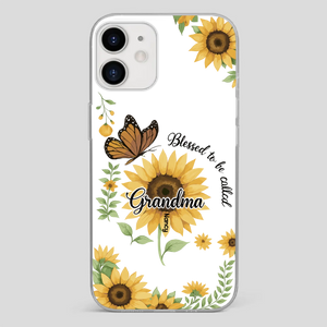 Sunflower Phone Case – Personalized Name Floral Design - 89Prints
