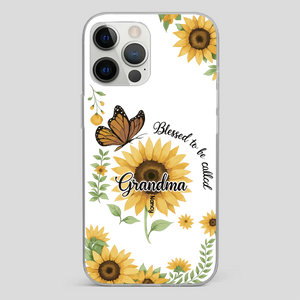 Sunflower Phone Case – Personalized Name Floral Design - 89Prints