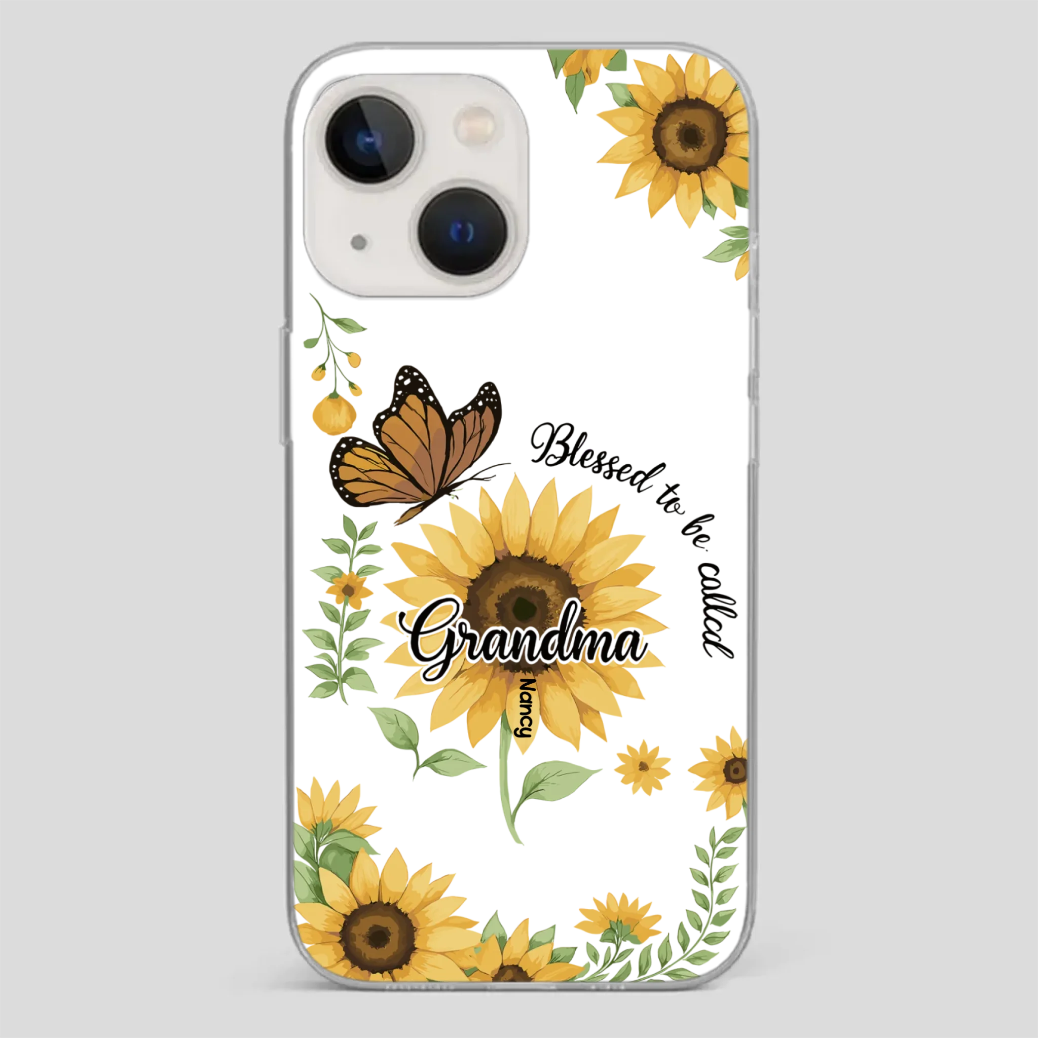 Sunflower Phone Case – Personalized Name Floral Design - 89Prints