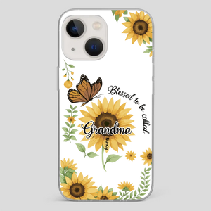 Sunflower Phone Case – Personalized Name Floral Design - 89Prints