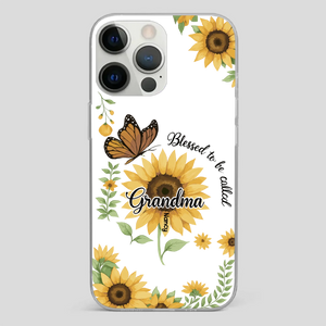 Sunflower Phone Case – Personalized Name Floral Design - 89Prints
