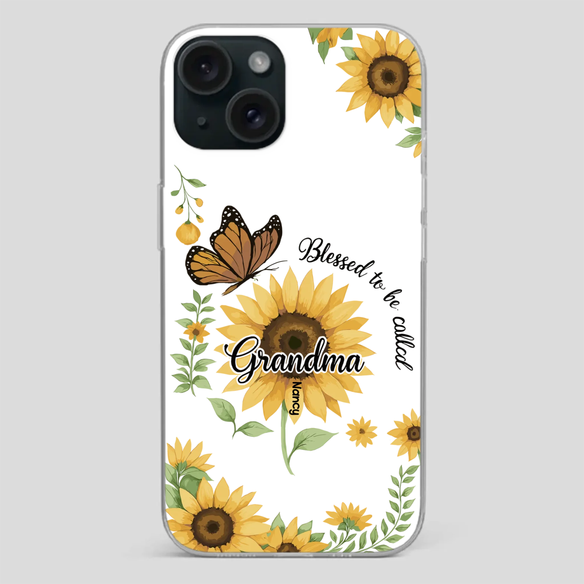 Sunflower Phone Case – Personalized Name Floral Design - 89Prints