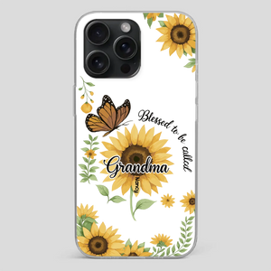 Sunflower Phone Case – Personalized Name Floral Design - 89Prints