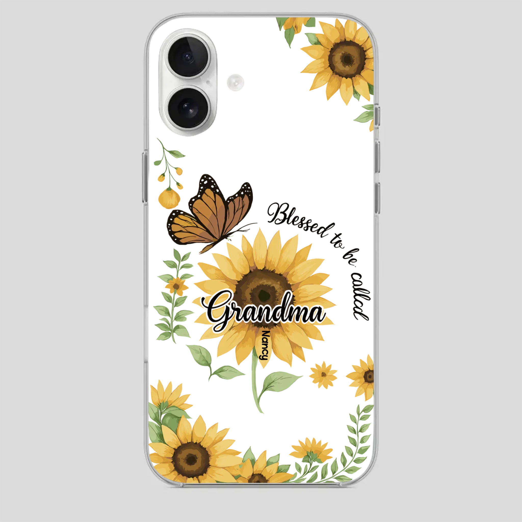 Sunflower Phone Case – Personalized Name Floral Design - 89Prints