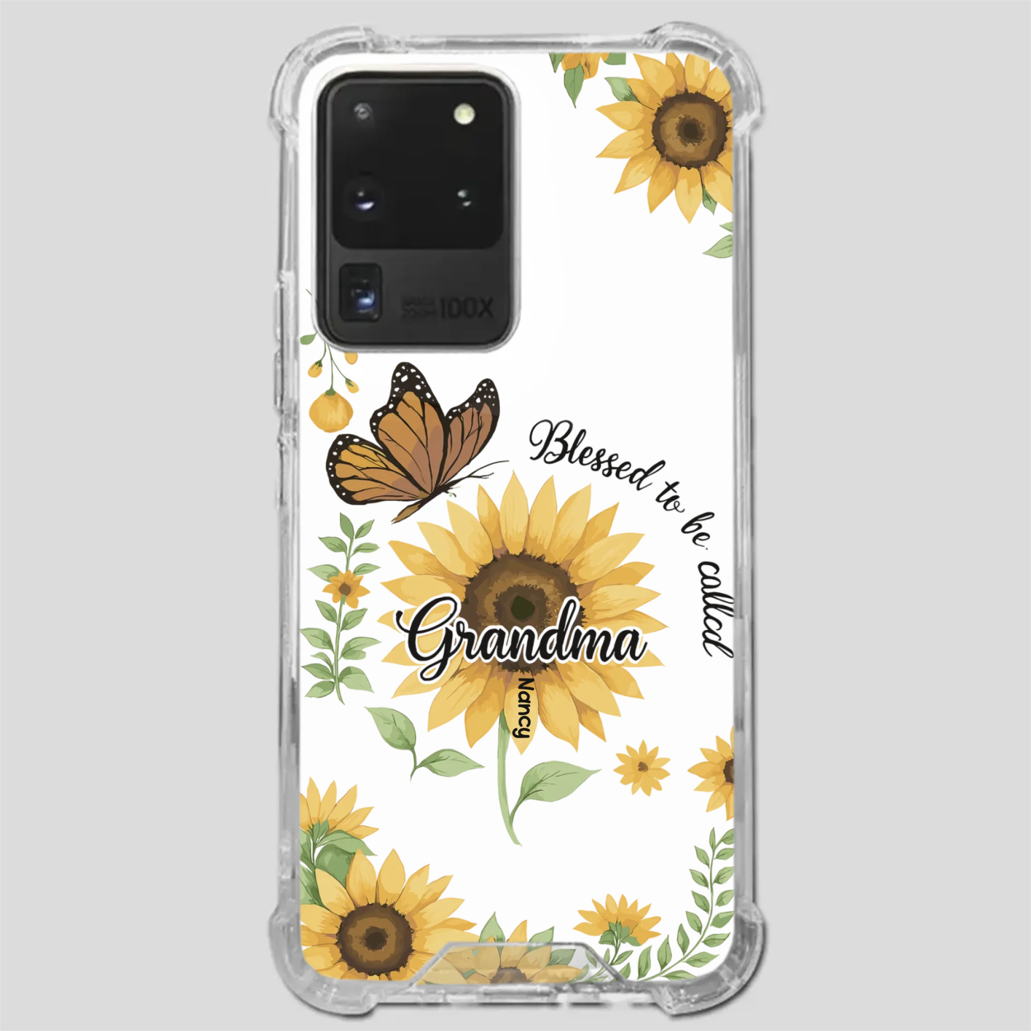 Sunflower Phone Case – Personalized Name Floral Design - 89Prints
