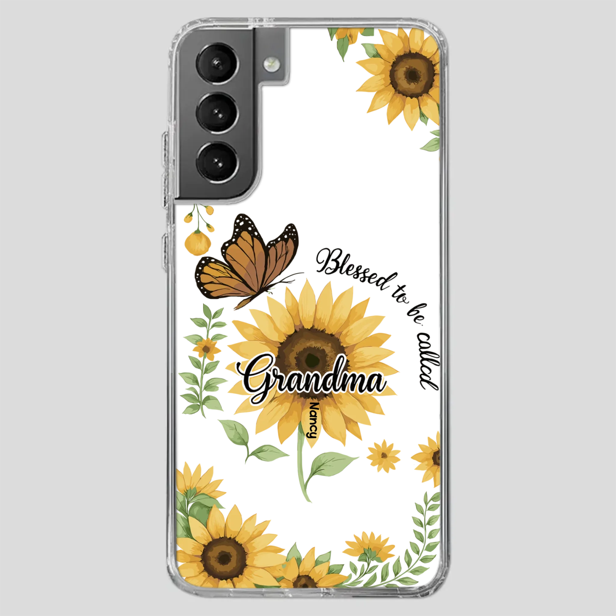 Sunflower Phone Case – Personalized Name Floral Design - 89Prints