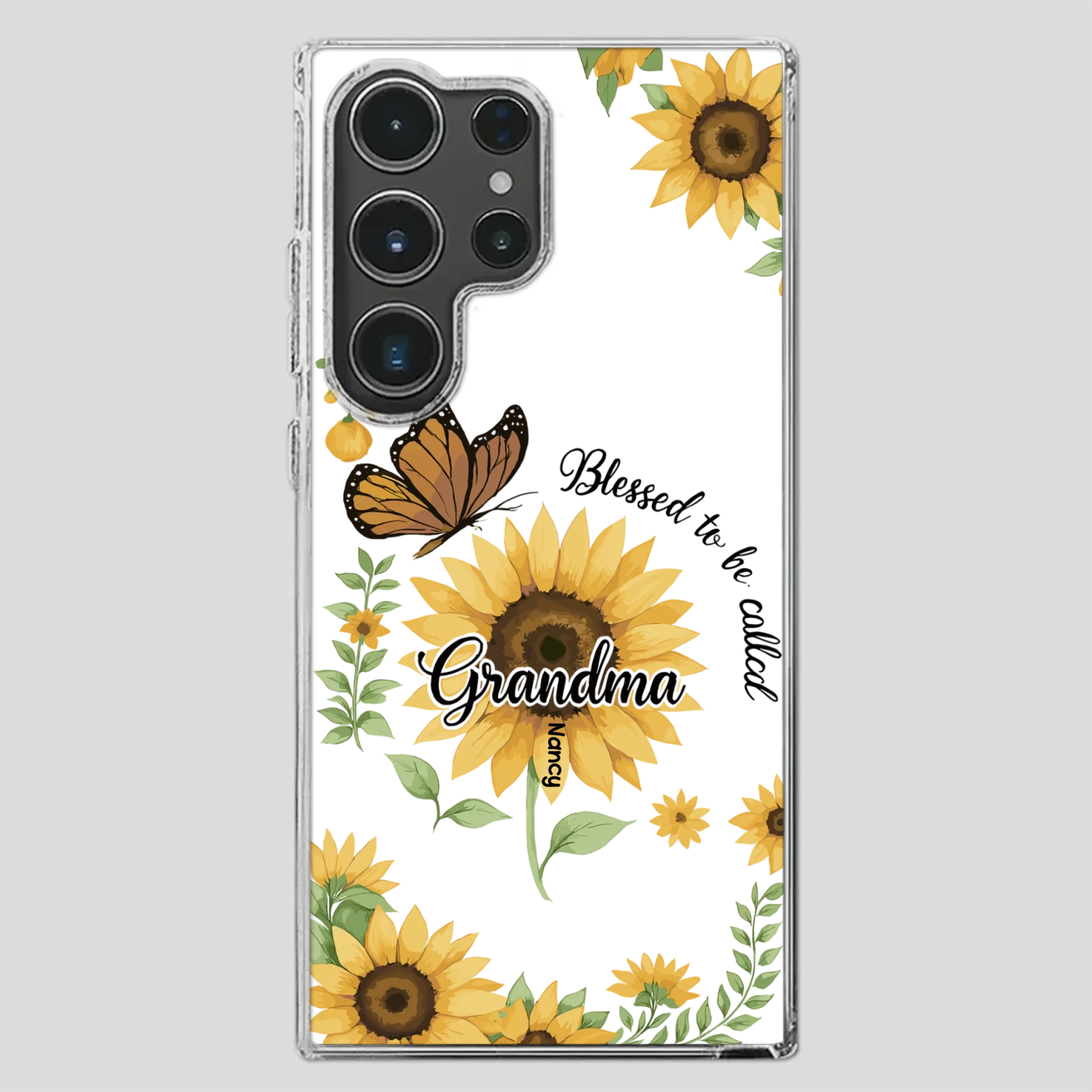 Sunflower Phone Case – Personalized Name Floral Design - 89Prints