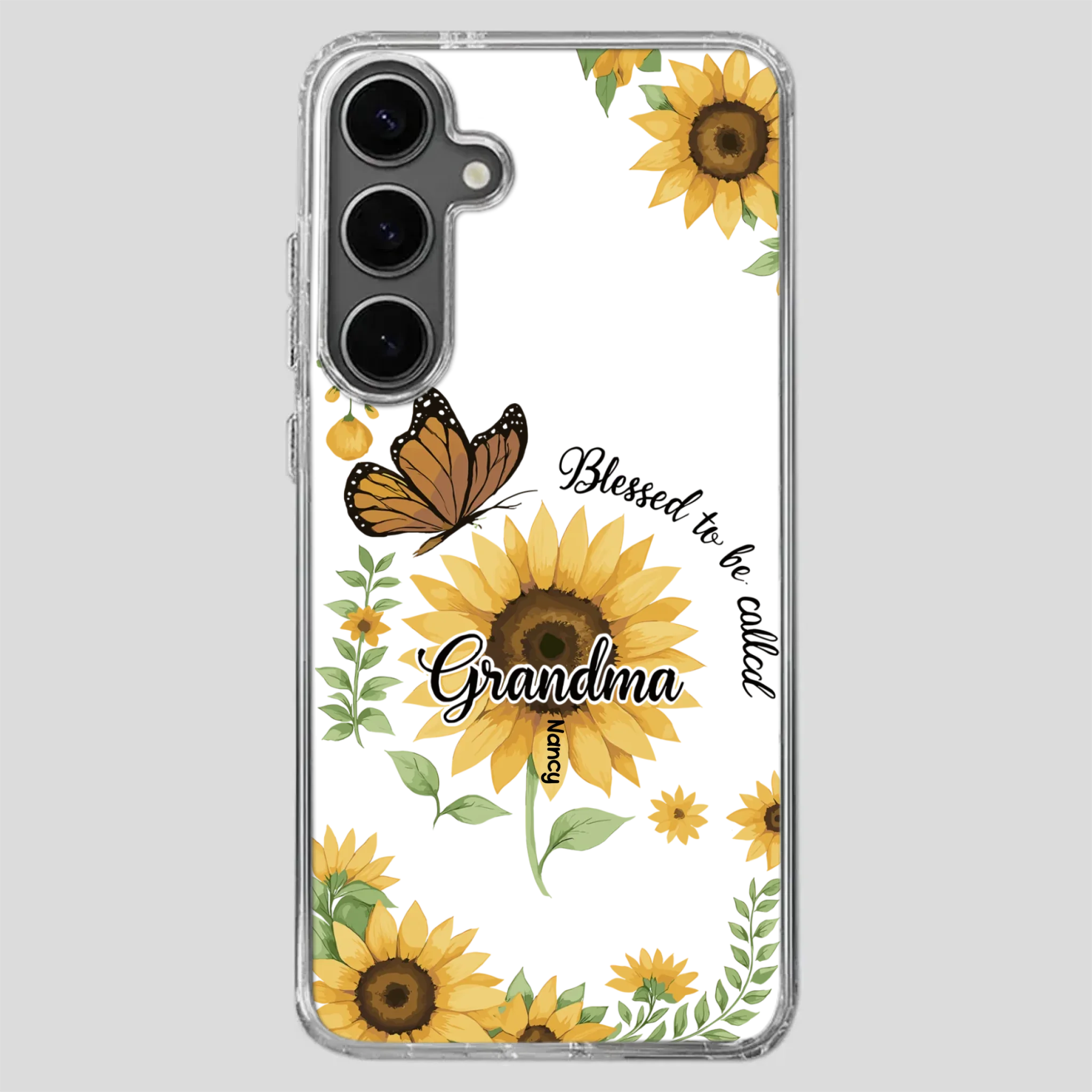 Sunflower Phone Case – Personalized Name Floral Design - 89Prints