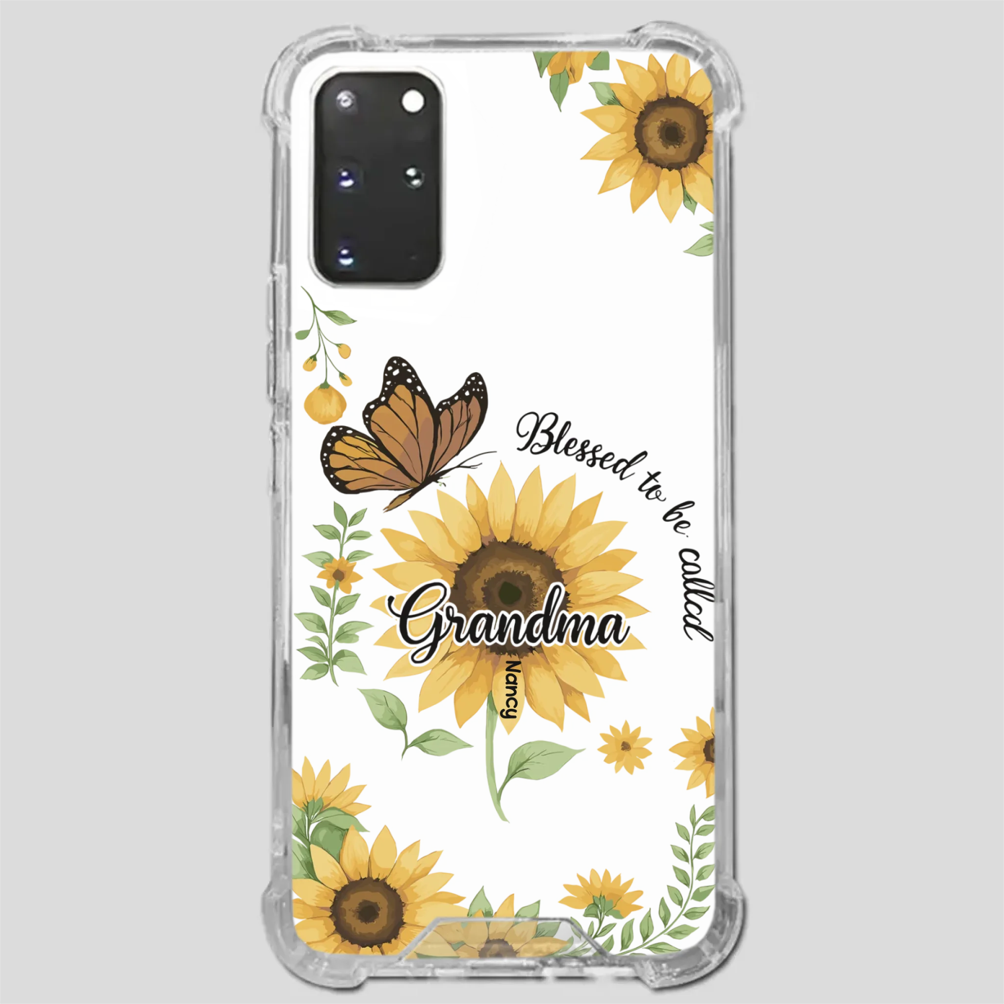 Sunflower Phone Case – Personalized Name Floral Design - 89Prints