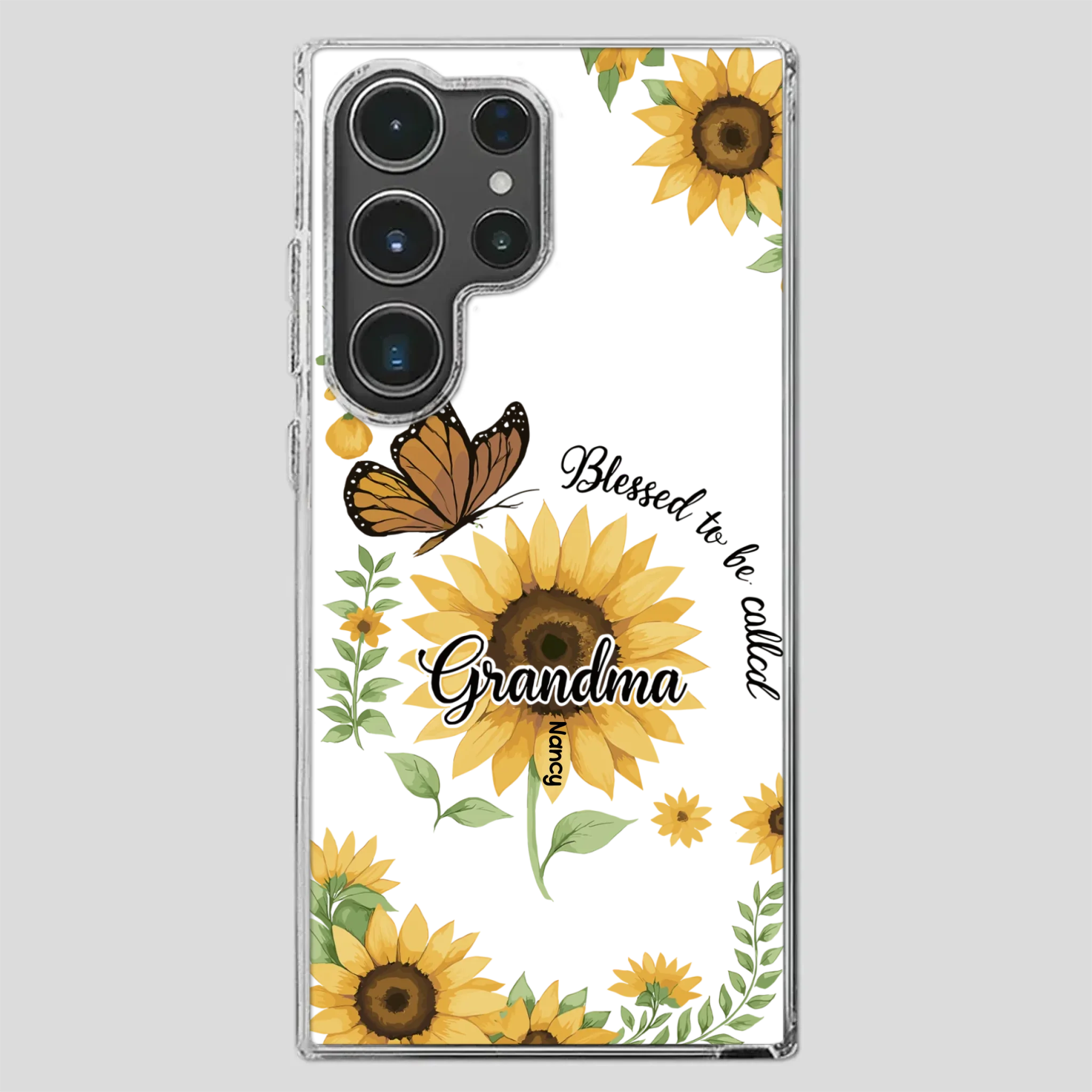 Sunflower Phone Case – Personalized Name Floral Design - 89Prints
