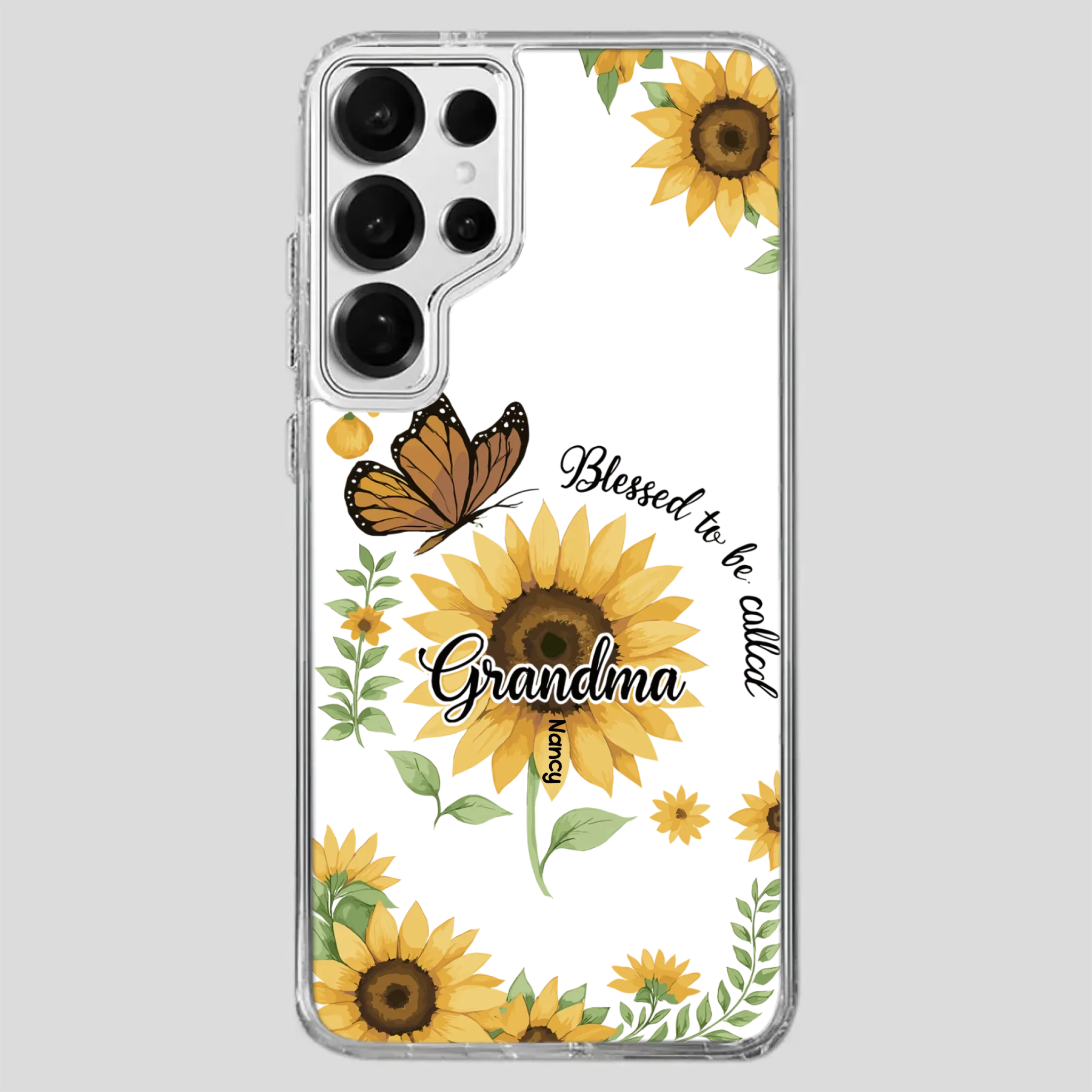 Sunflower Phone Case – Personalized Name Floral Design - 89Prints