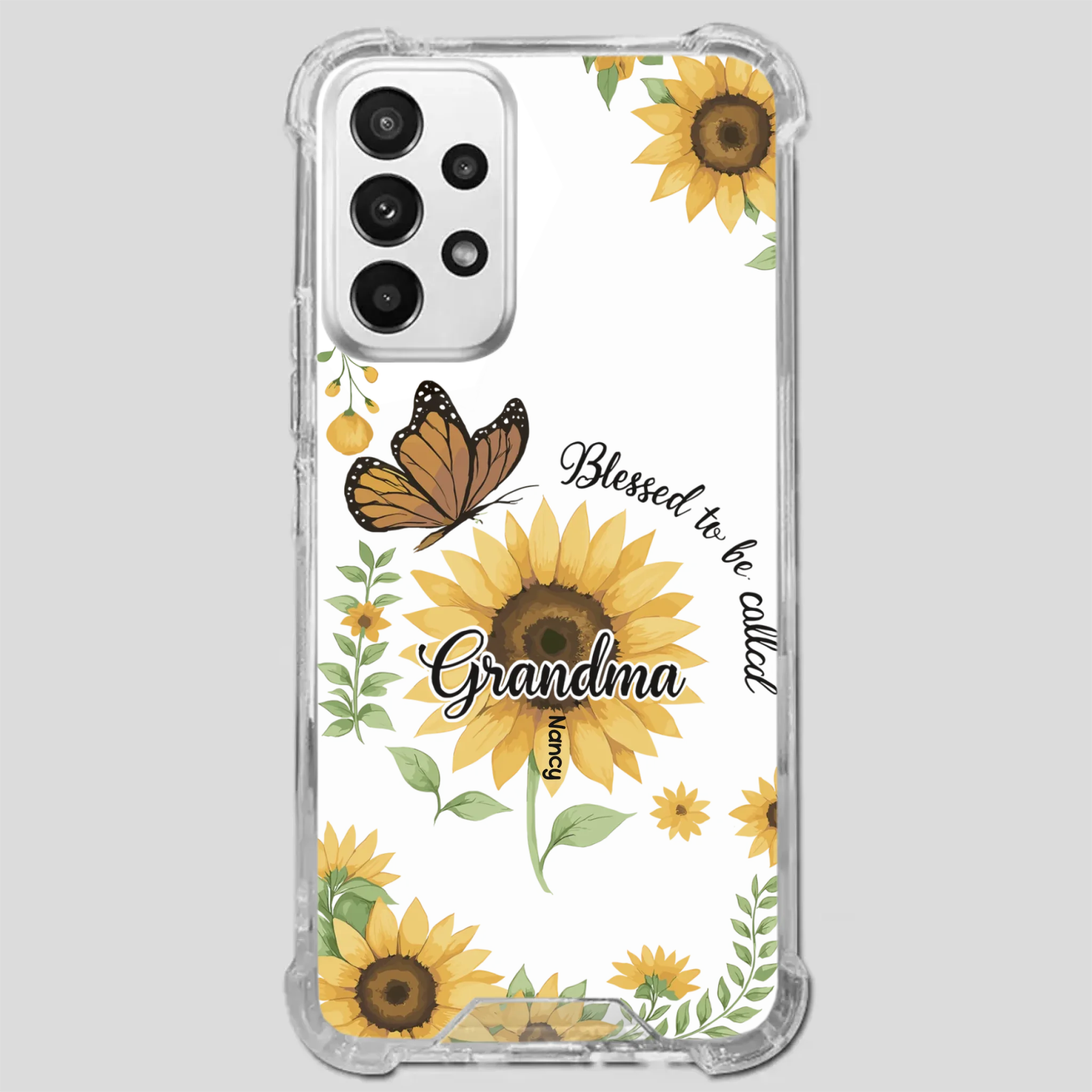 Sunflower Phone Case – Personalized Name Floral Design - 89Prints