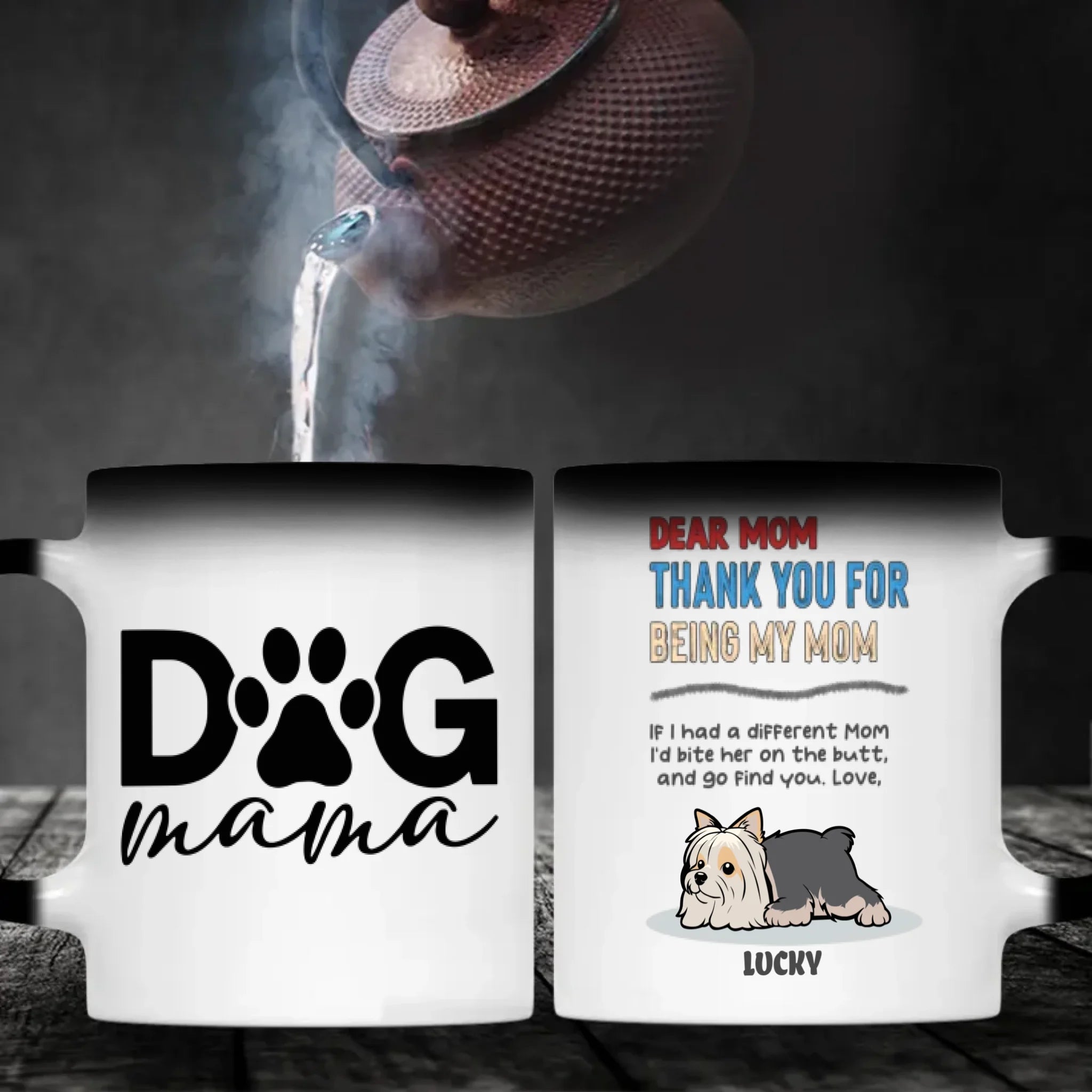 Custom Dog Mug – Coffee & Paw Prints | 89Prints