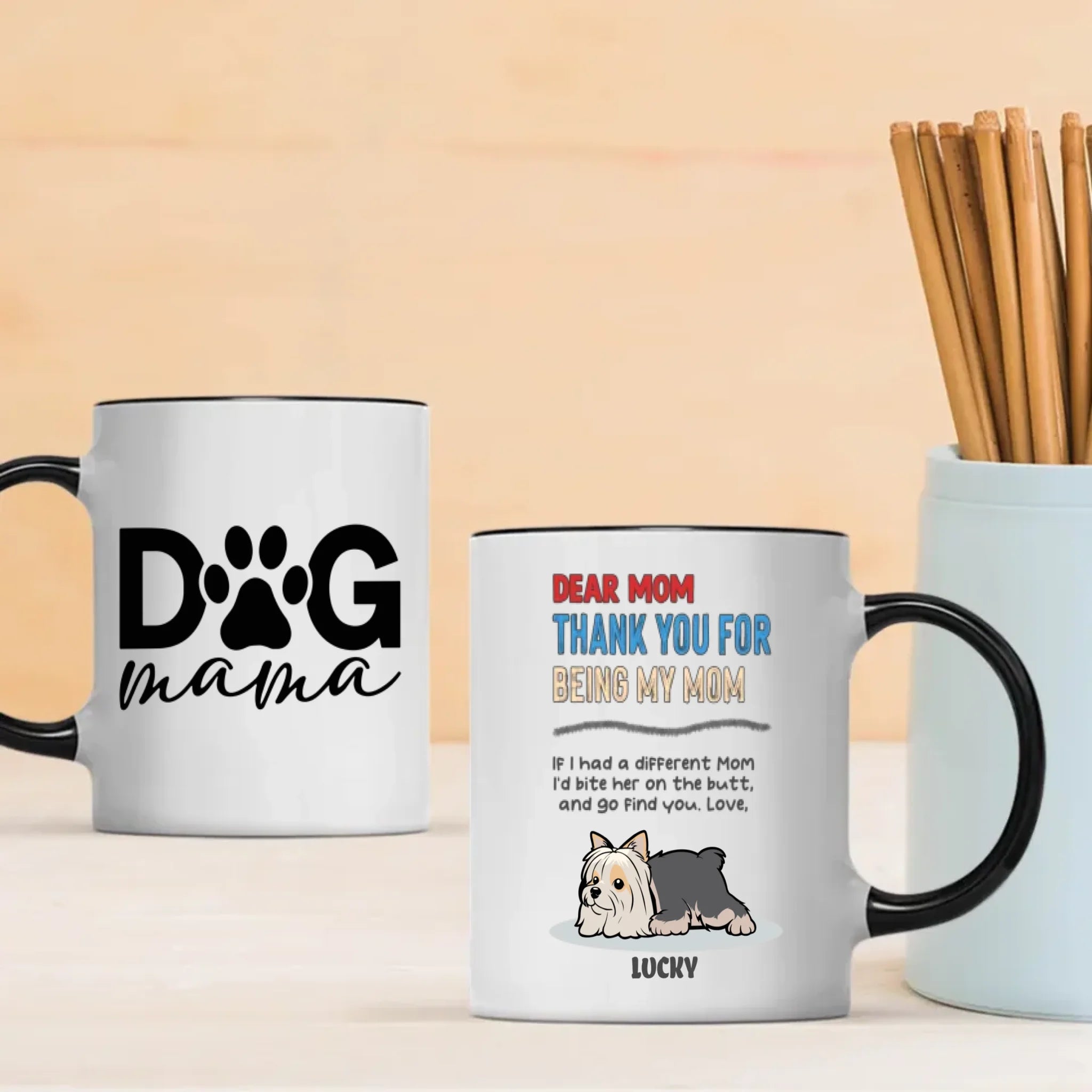 Custom Dog Mug – Coffee & Paw Prints | 89Prints