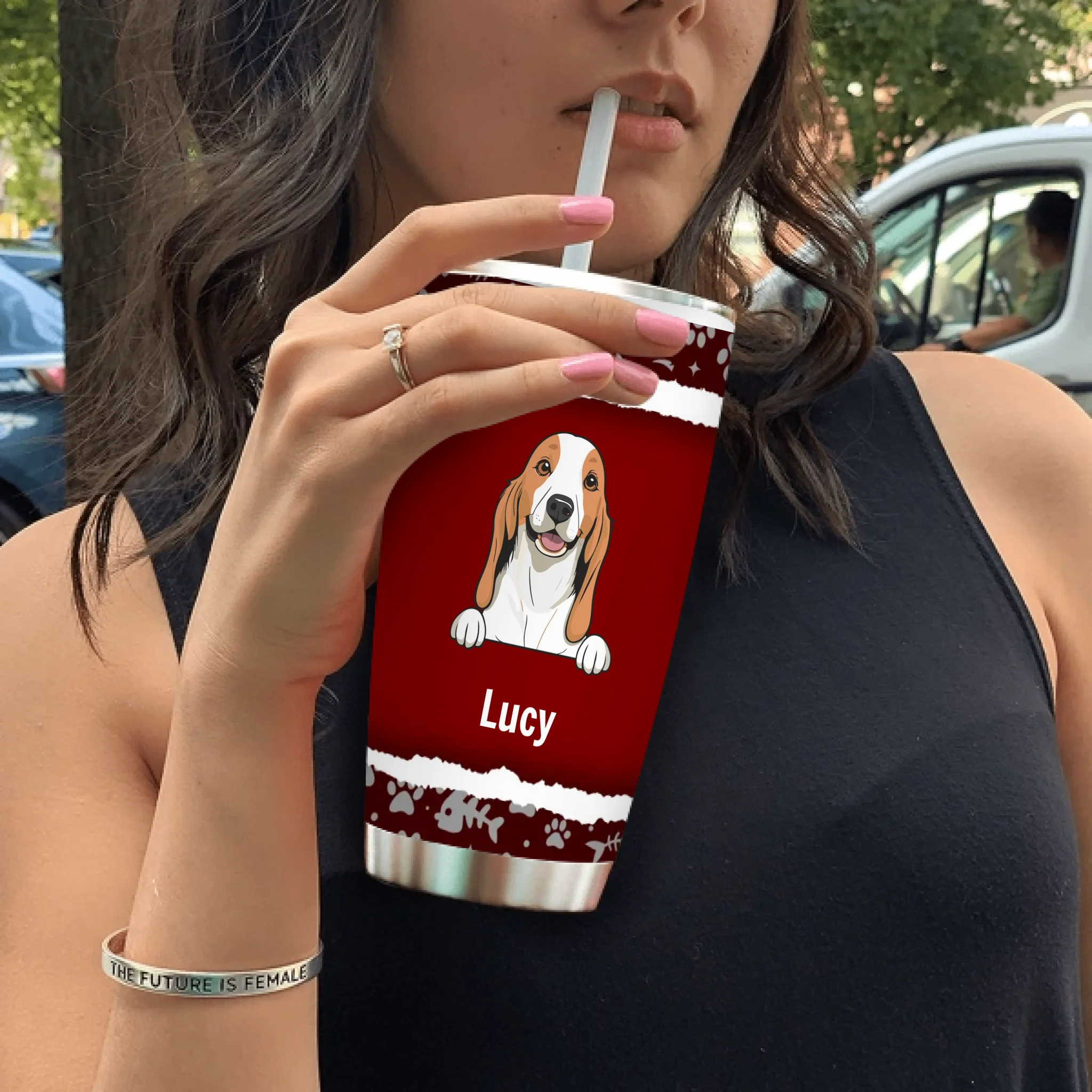 Rockin’ the Dog Dad Life Tumbler – Personalized Cup for Pet Dads - 89Prints