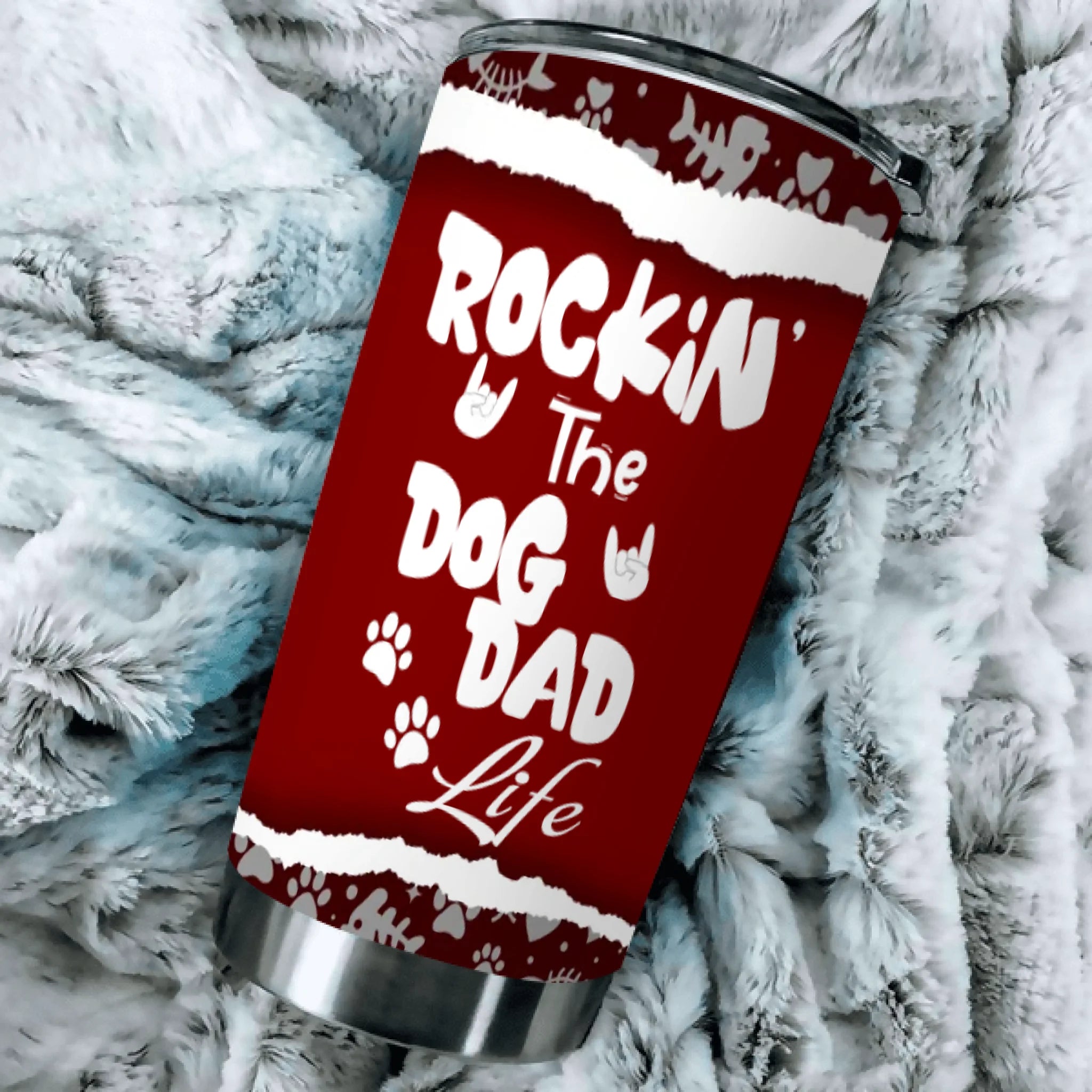 Rockin’ the Dog Dad Life Tumbler – Personalized Cup for Pet Dads - 89Prints