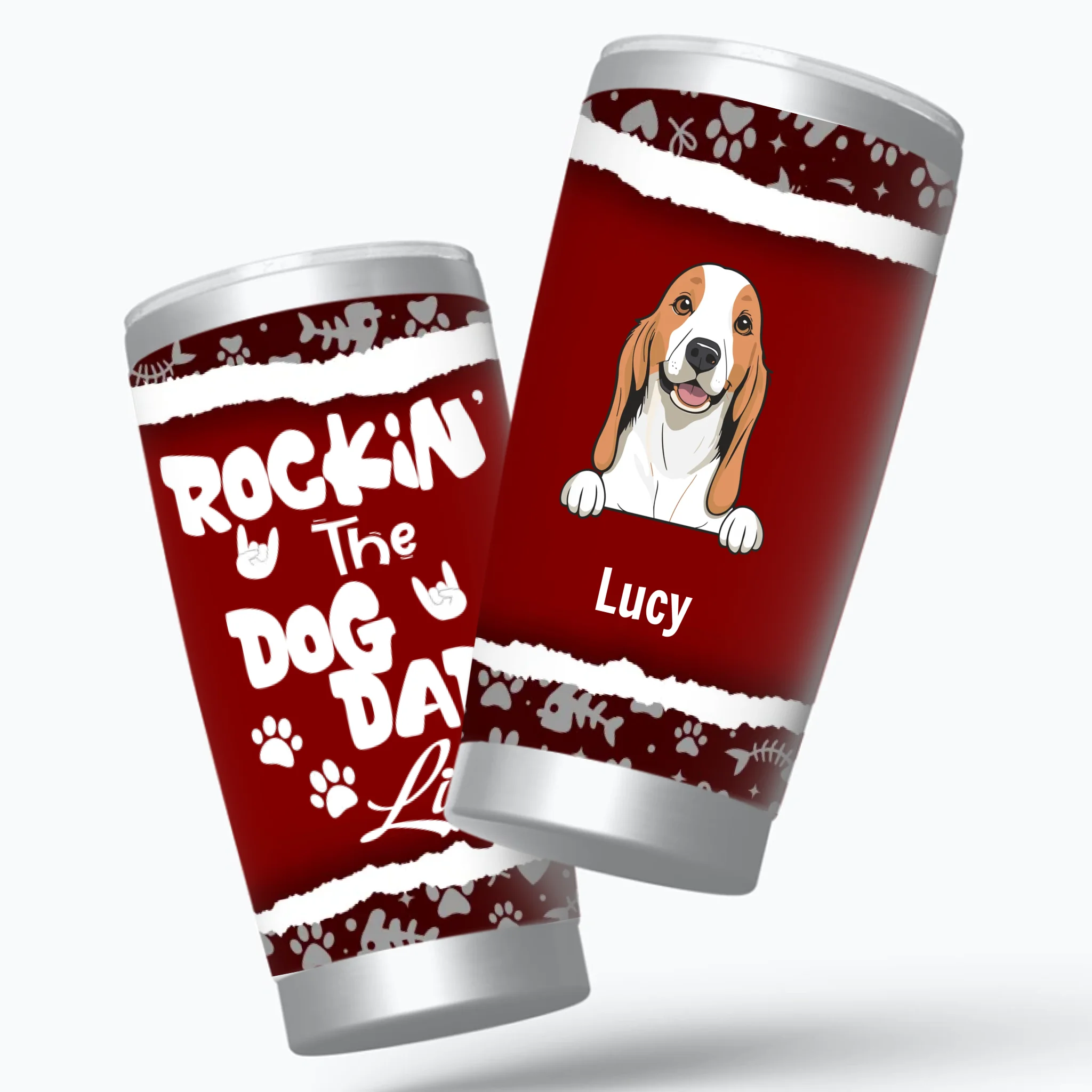 Rockin’ the Dog Dad Life Tumbler – Personalized Cup for Pet Dads - 89Prints