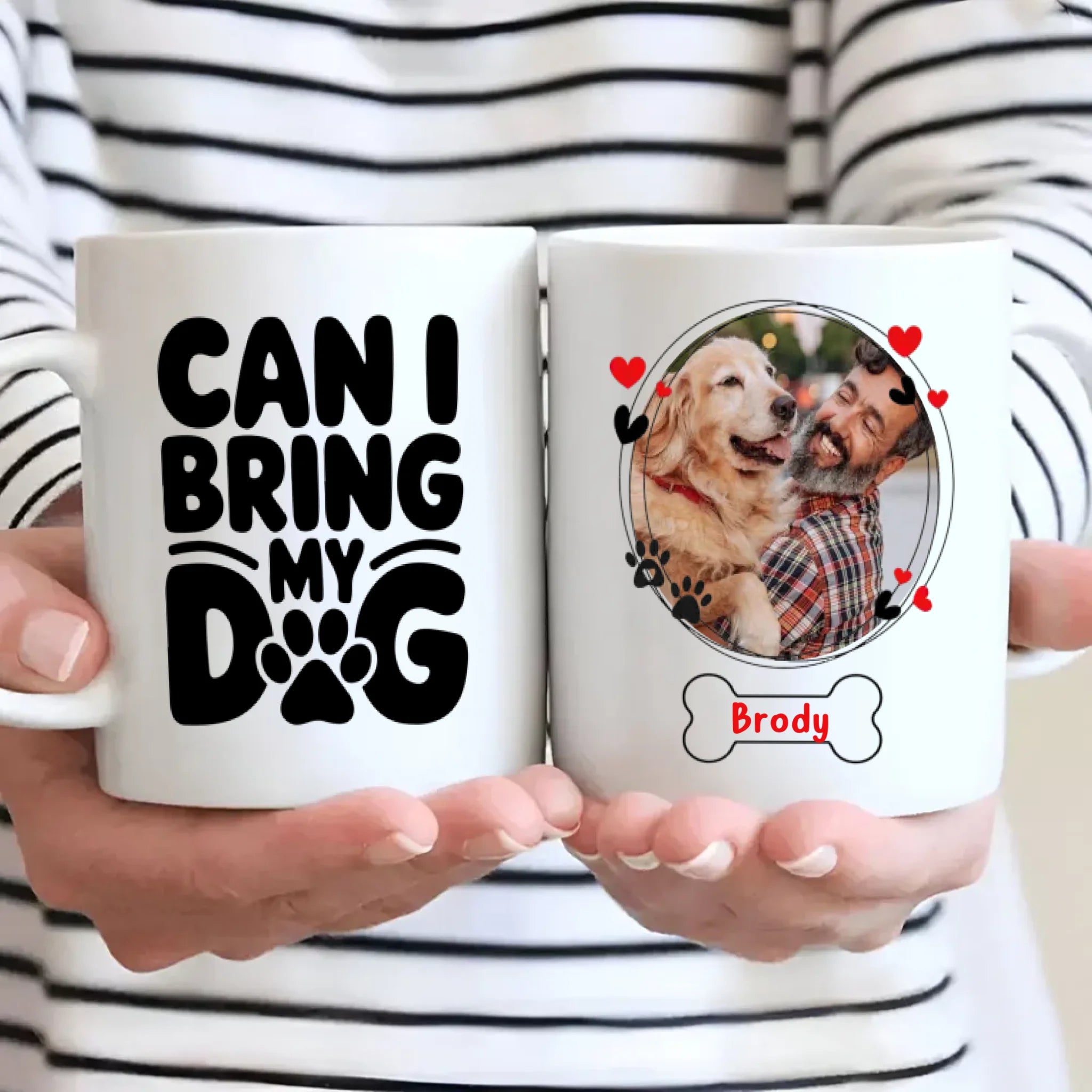 Coffee Cup for Dog Lovers – “Can I Bring Dog?” Personalized Mug – 89Prints