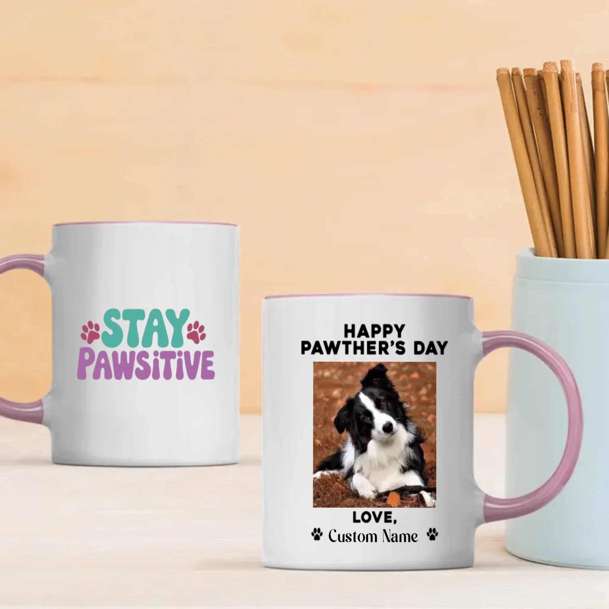 “Happy Pawther’s Day” Personalized Dog Mug – Funny Gift for Dog Dads – 89Prints