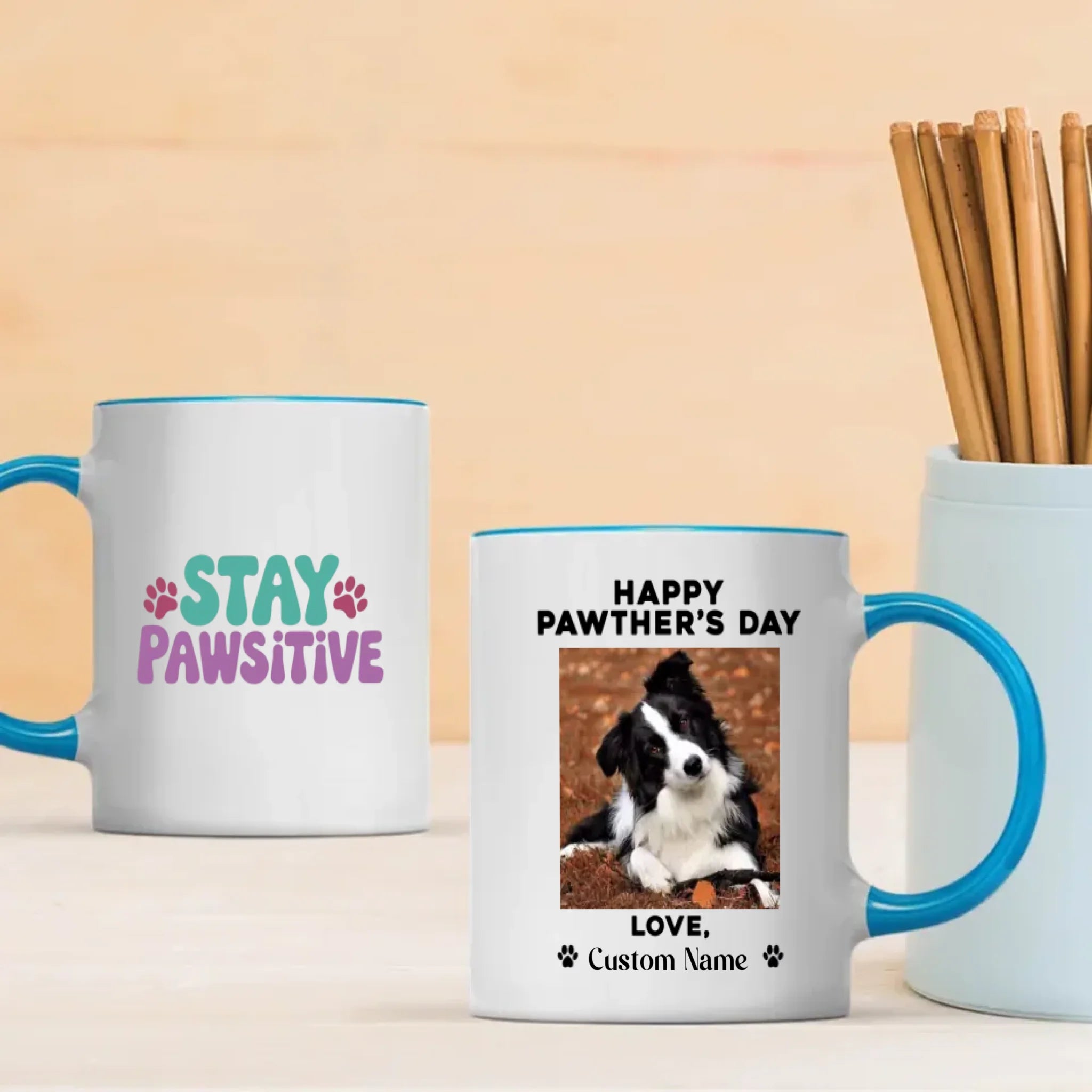 “Happy Pawther’s Day” Personalized Dog Mug – Funny Gift for Dog Dads – 89Prints
