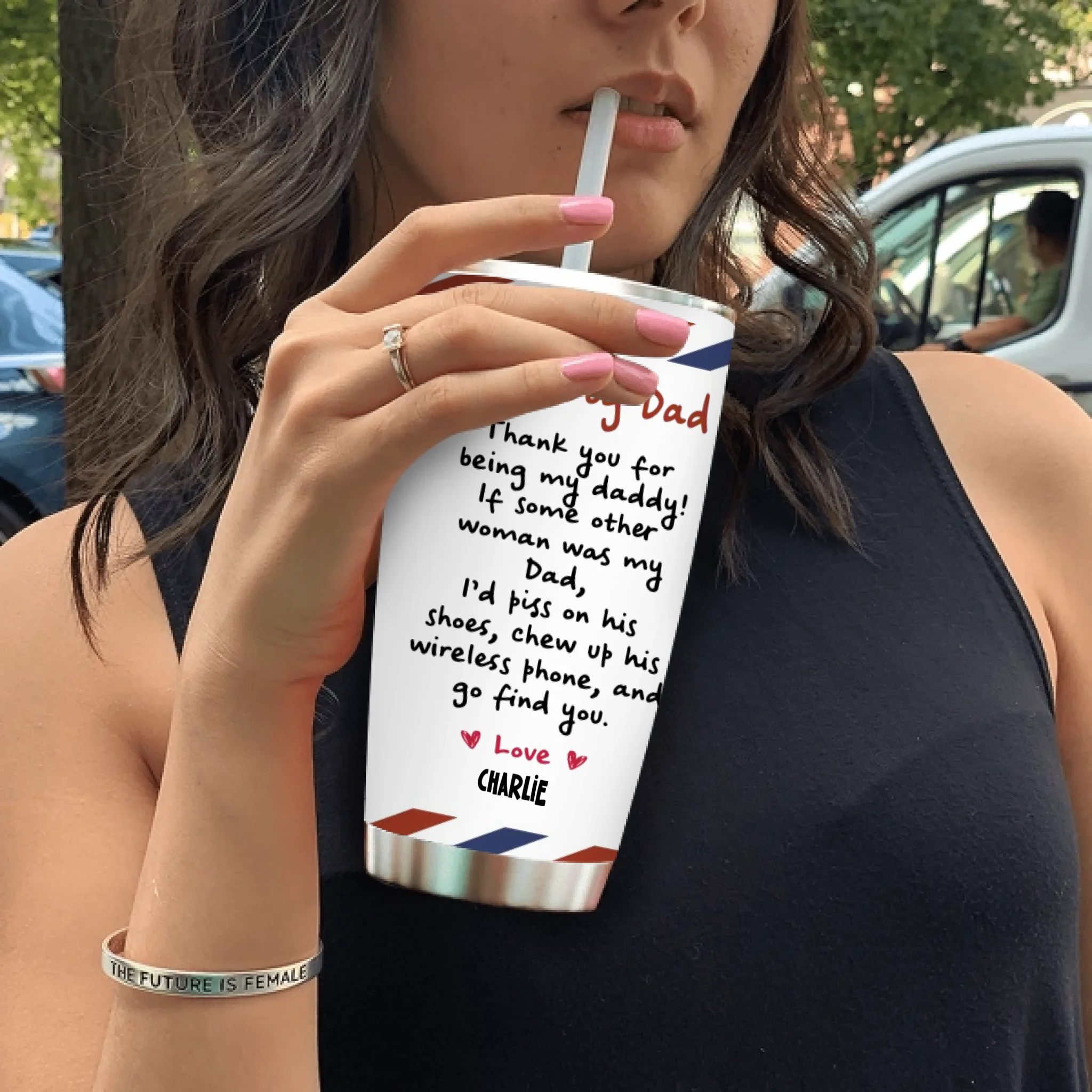 Dear Dog Dad Tumbler – Personalized Gift for Proud Pet Lovers - 89Prints