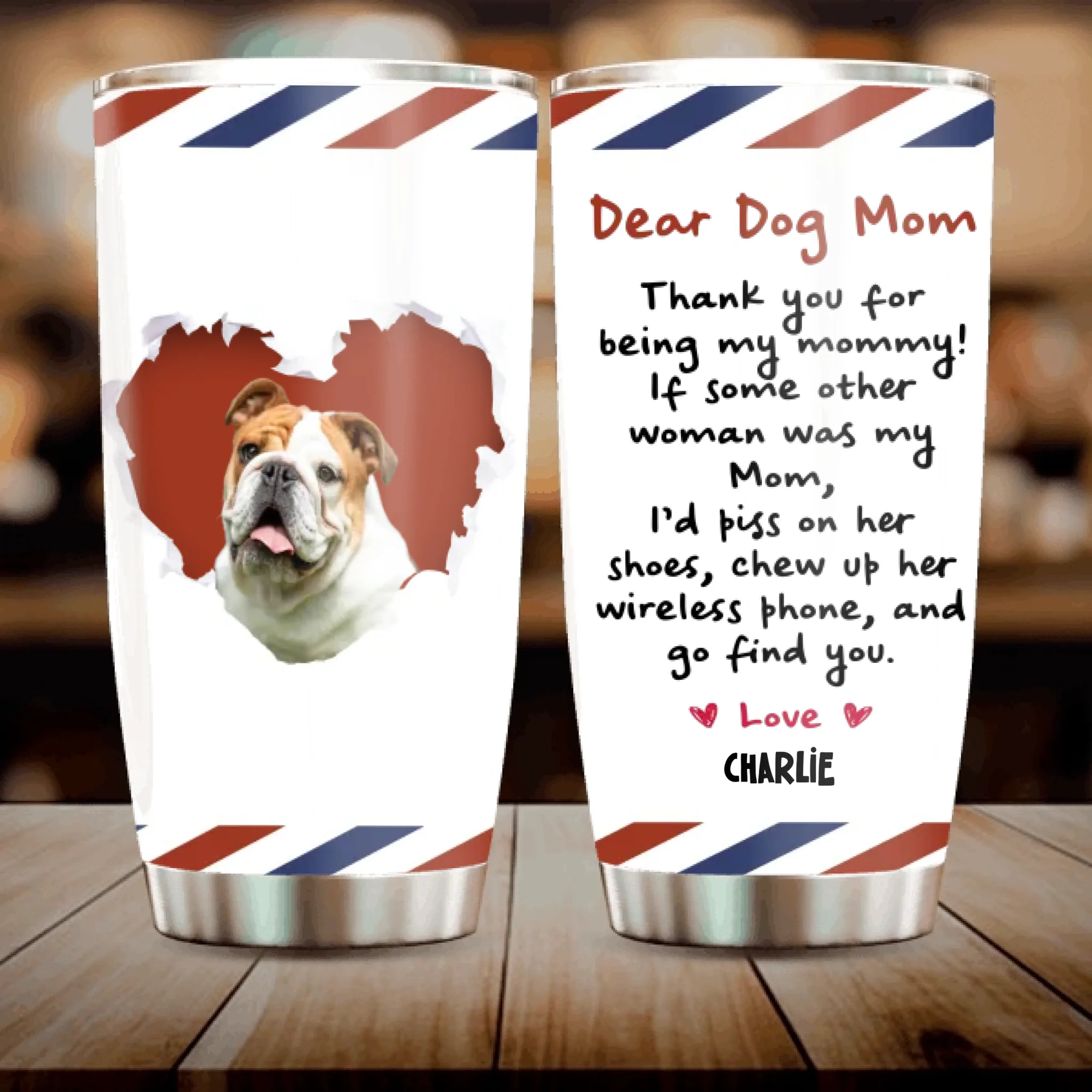 Dear Dog Mom Life – Elegant Custom Tumbler for Pet Moms - 89Prints