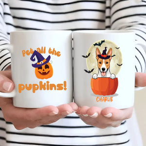 Pet All The Pupkins Mug – Custom Dog Clipart & Name