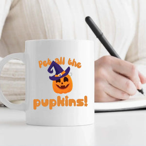 Pet All The Pupkins Mug – Custom Dog Clipart & Name