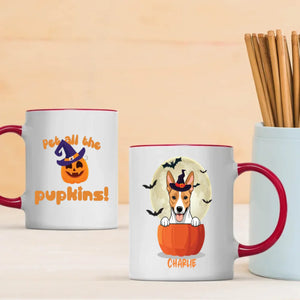 Pet All The Pupkins Mug – Custom Dog Clipart & Name
