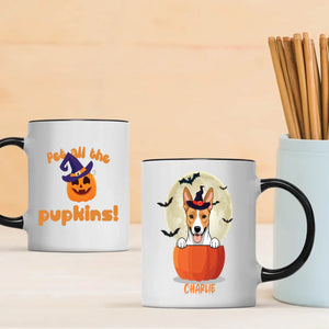 Pet All The Pupkins Mug – Custom Dog Clipart & Name