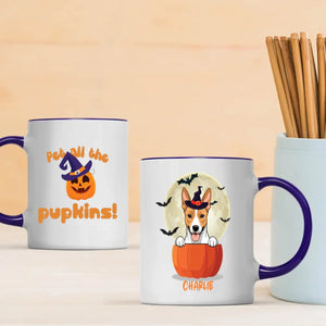 Pet All The Pupkins Mug – Custom Dog Clipart & Name