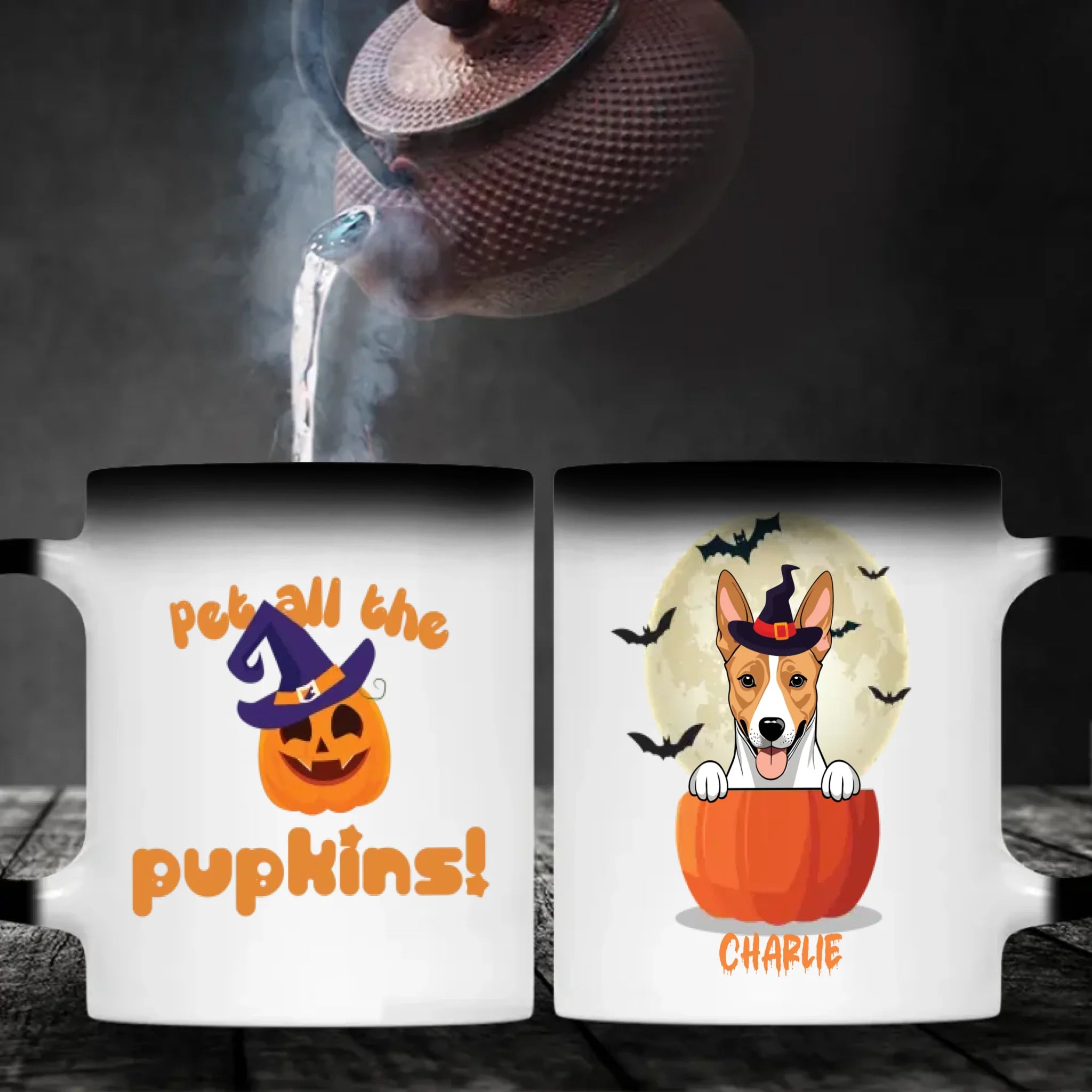 Pet All The Pupkins Mug – Custom Dog Clipart & Name
