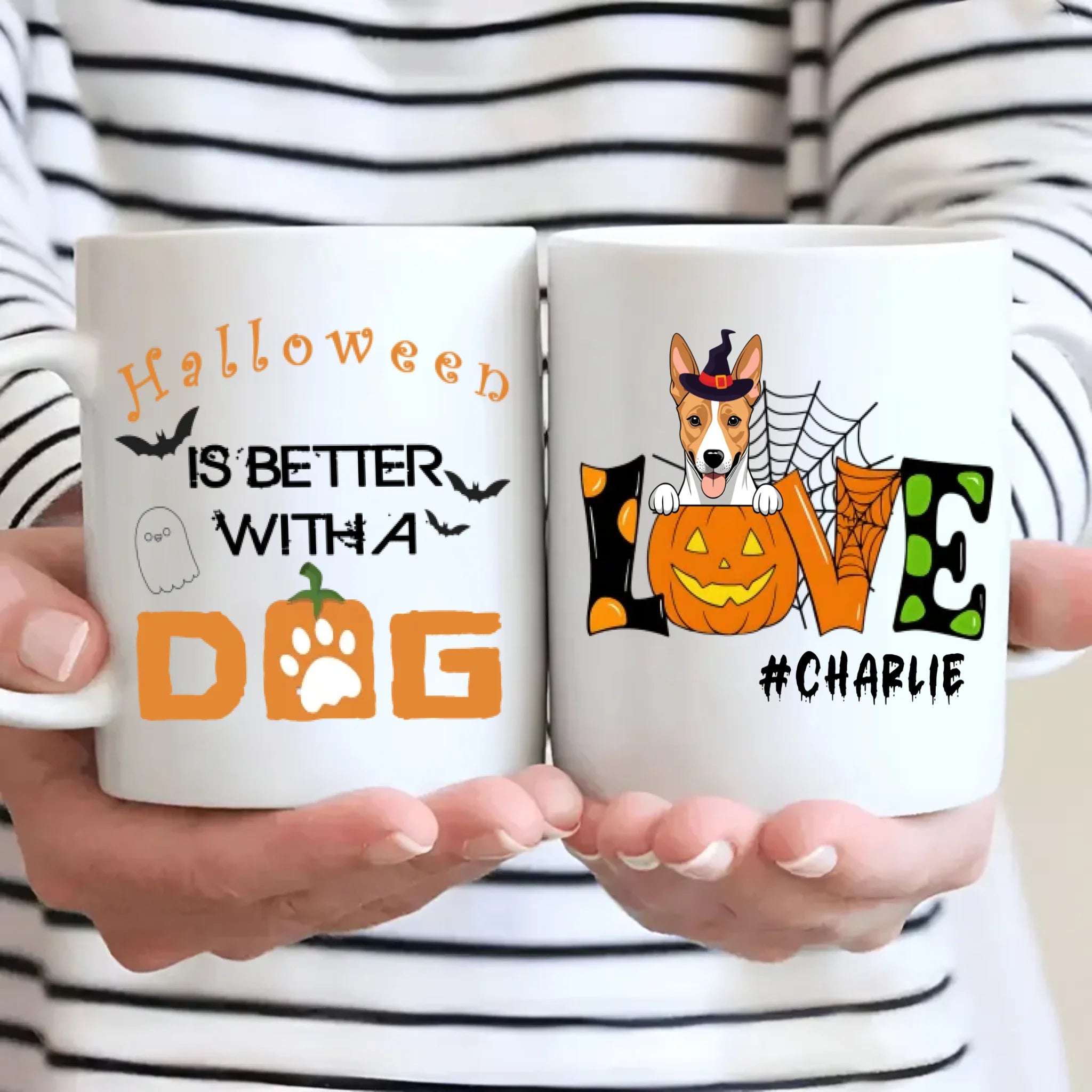 Halloween Dog Mug – Custom Witch Hat Clipart & Name