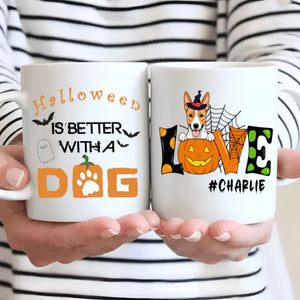 Halloween Dog Mug – Custom Witch Hat Clipart & Name