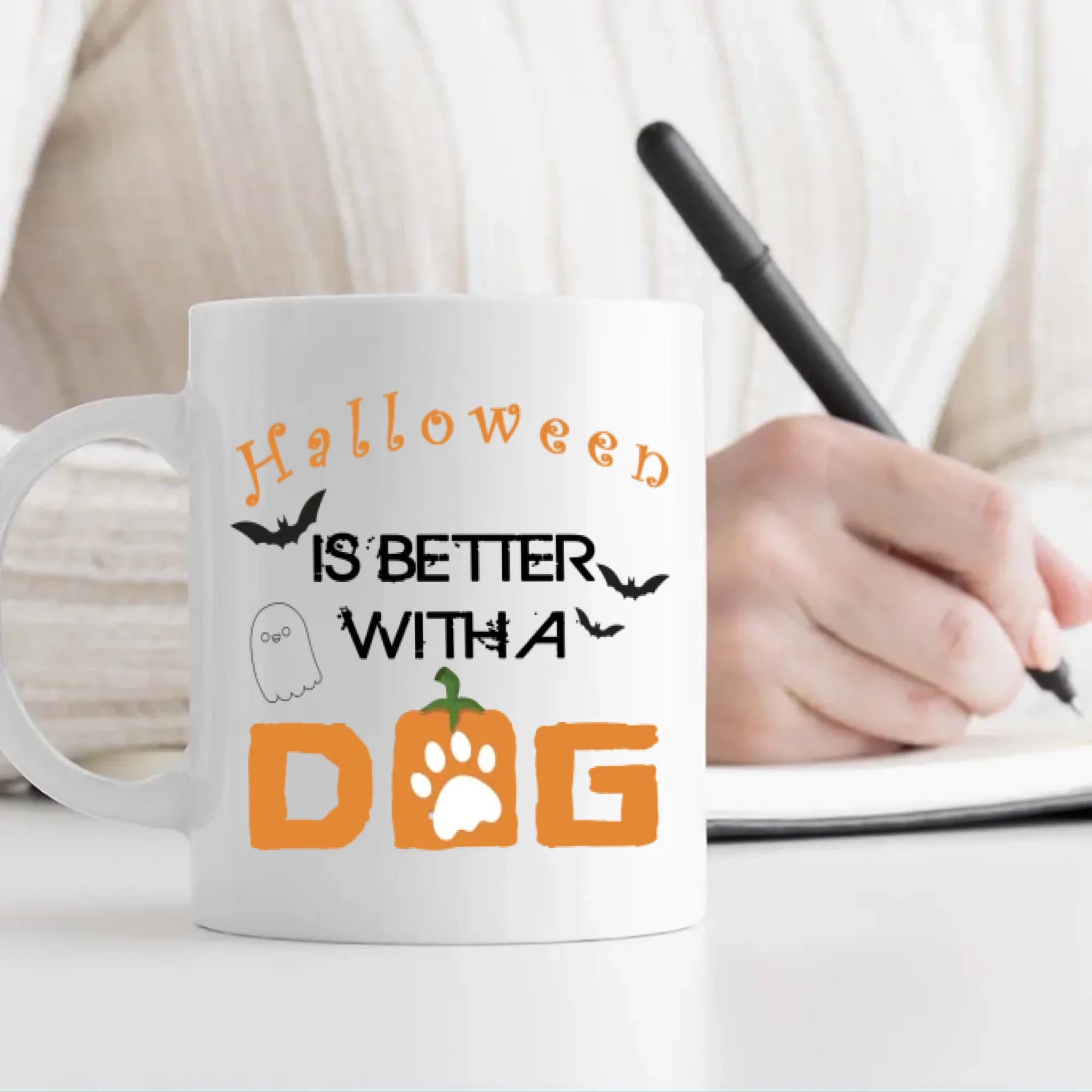 Halloween Dog Mug – Custom Witch Hat Clipart & Name