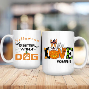 Halloween Dog Mug – Custom Witch Hat Clipart & Name