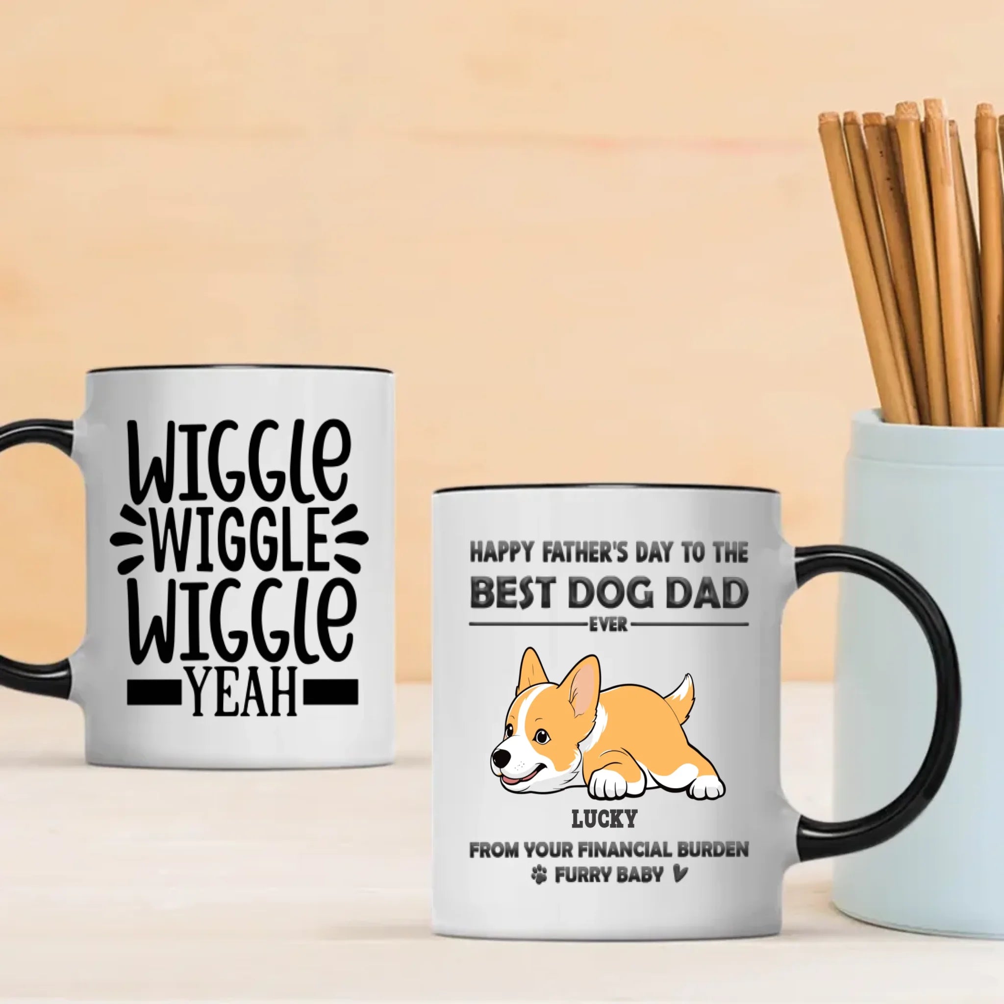 Custom Dog Mug – Just Wiggles & Love - 89Prints