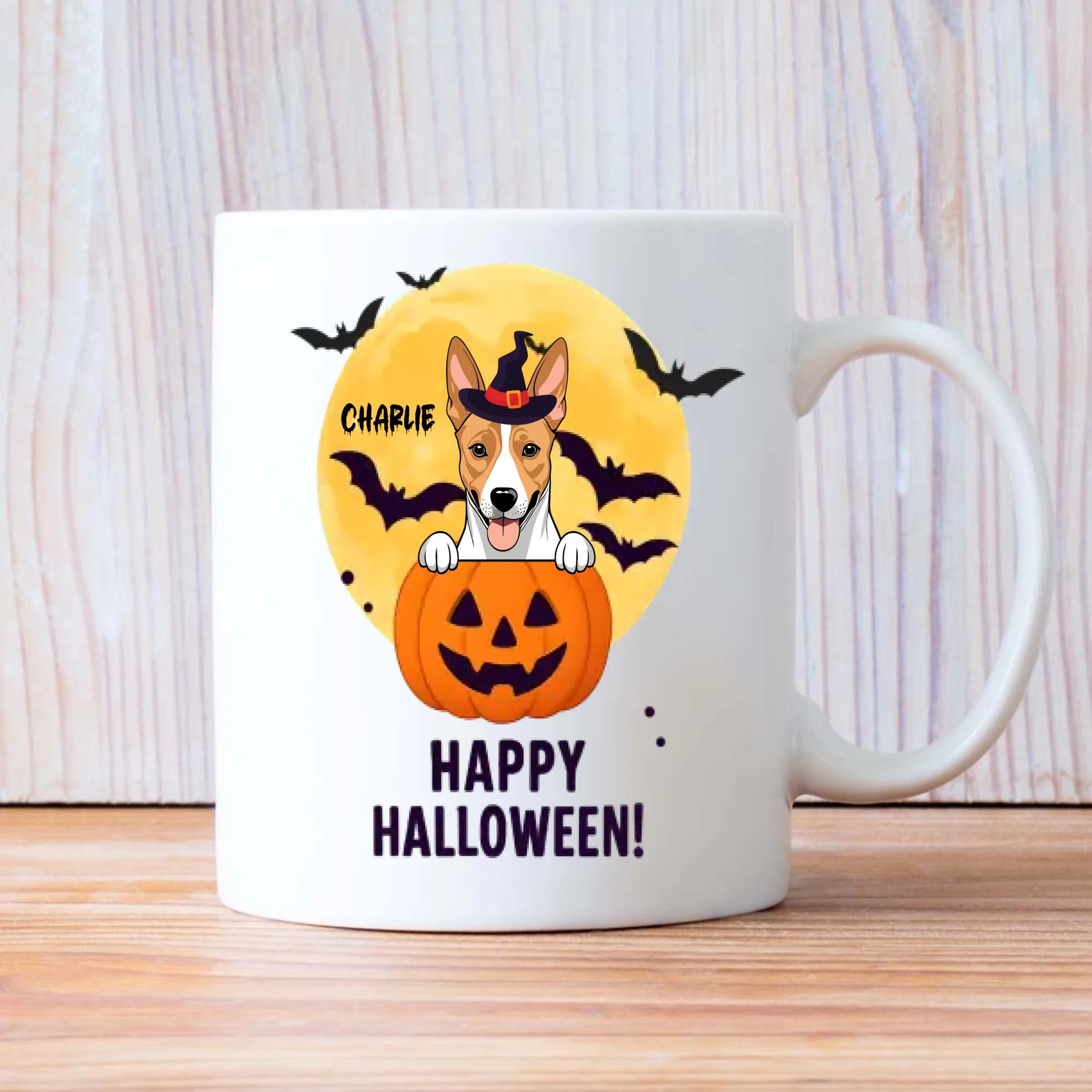 One Spook Tacular Dog Mug – Custom Name & Halloween Clipart